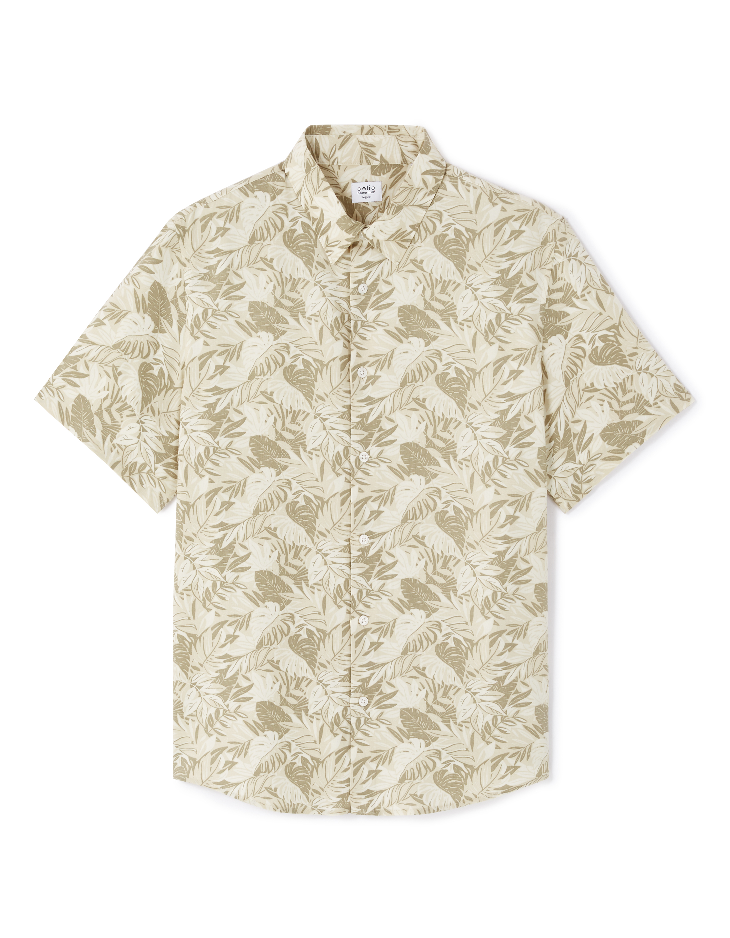 Chemisette imprimé palmier 100% viscose - beige