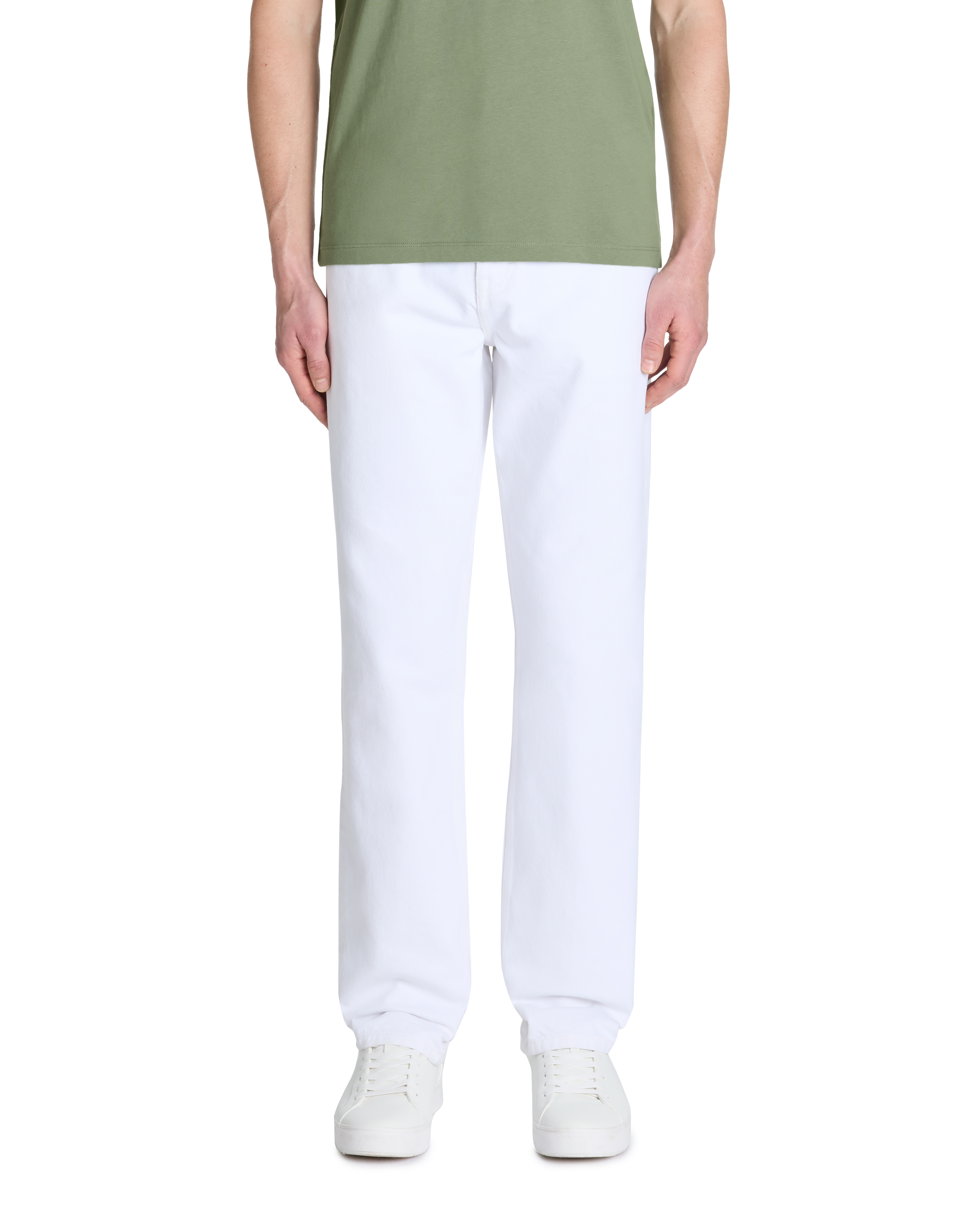 Jean loose 100% coton - blanc - camaieu - Modalova