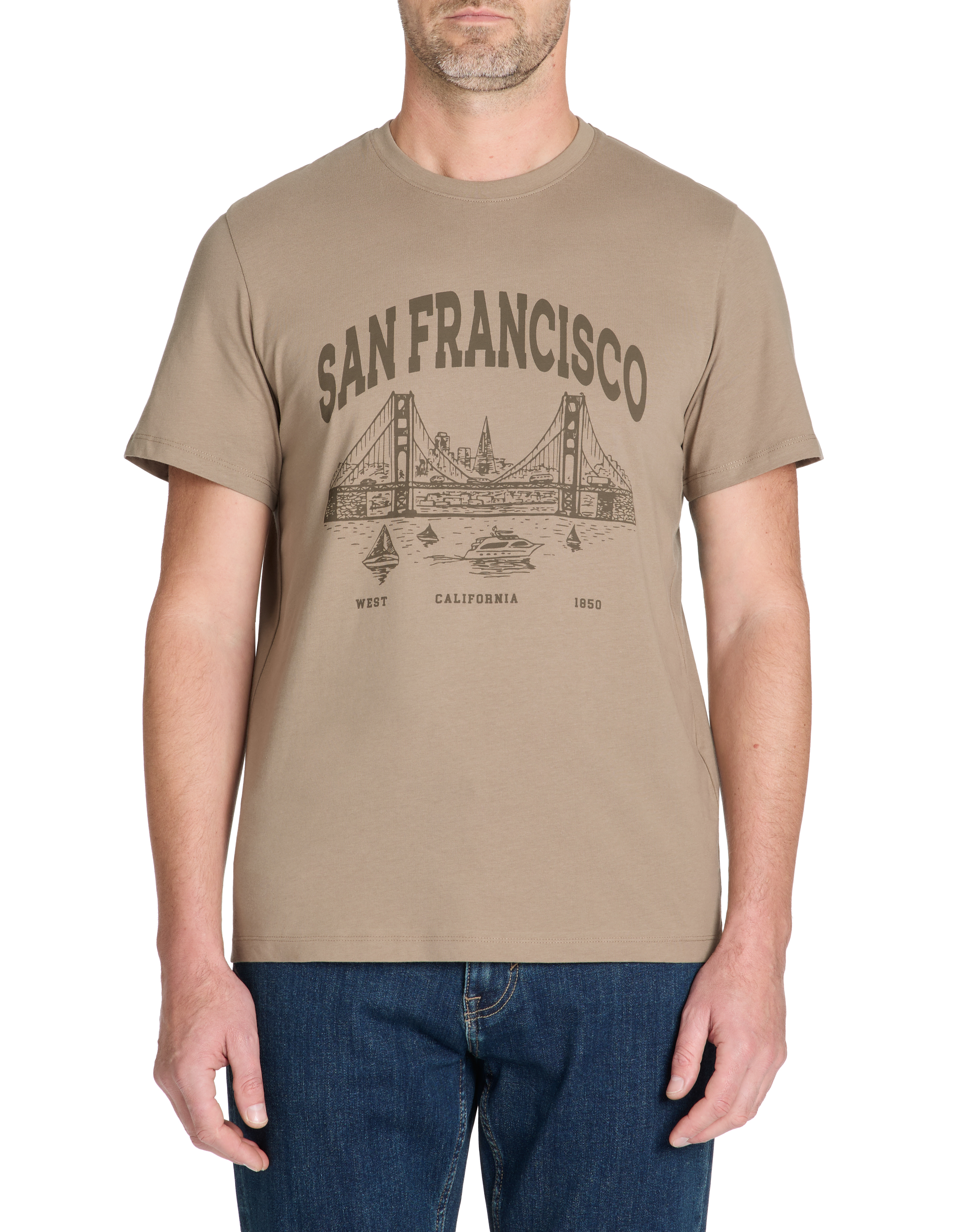 T-shirt straight col rond 100% coton - camaieu - Modalova