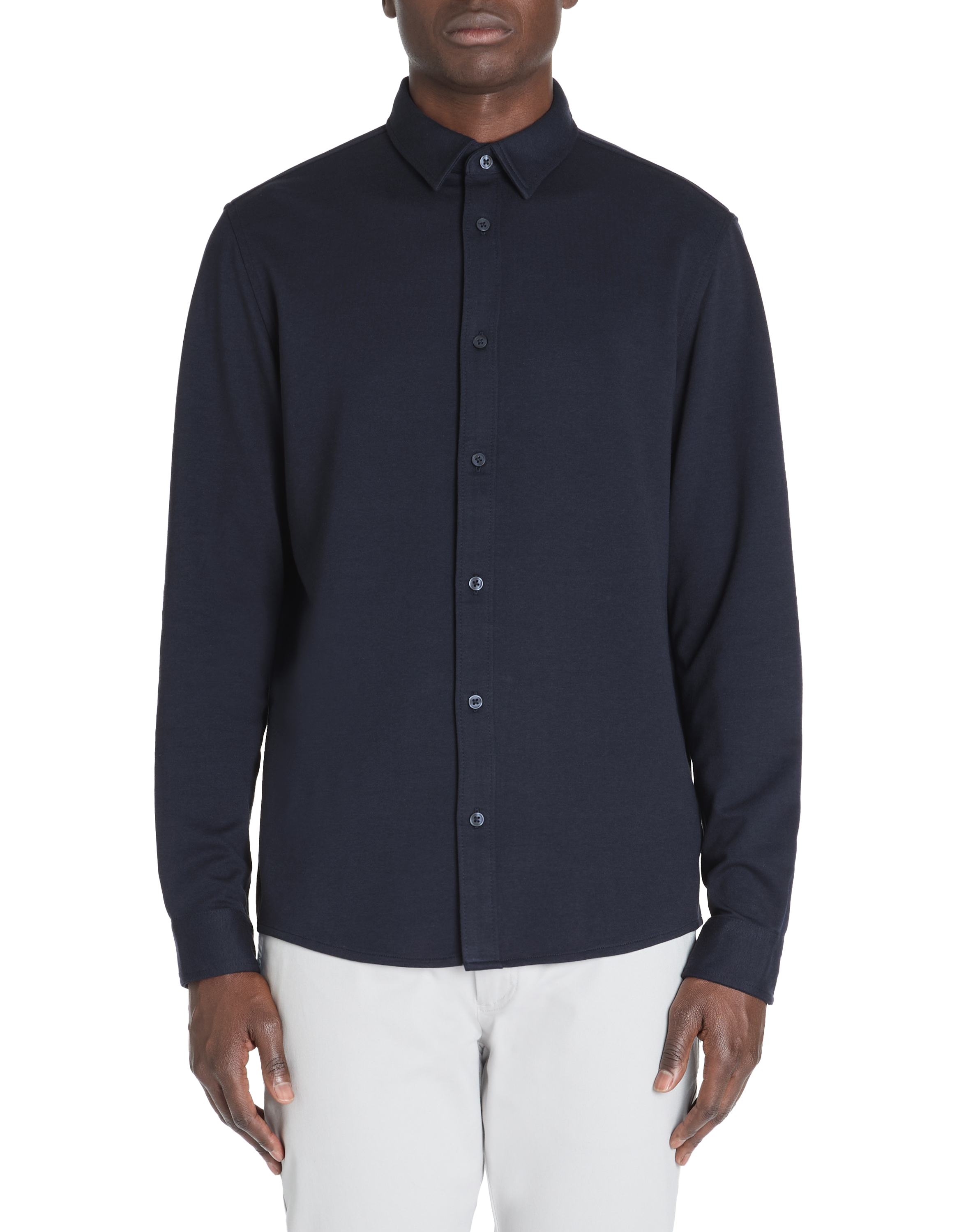 Chemise regular en jersey - marine - camaieu - Modalova