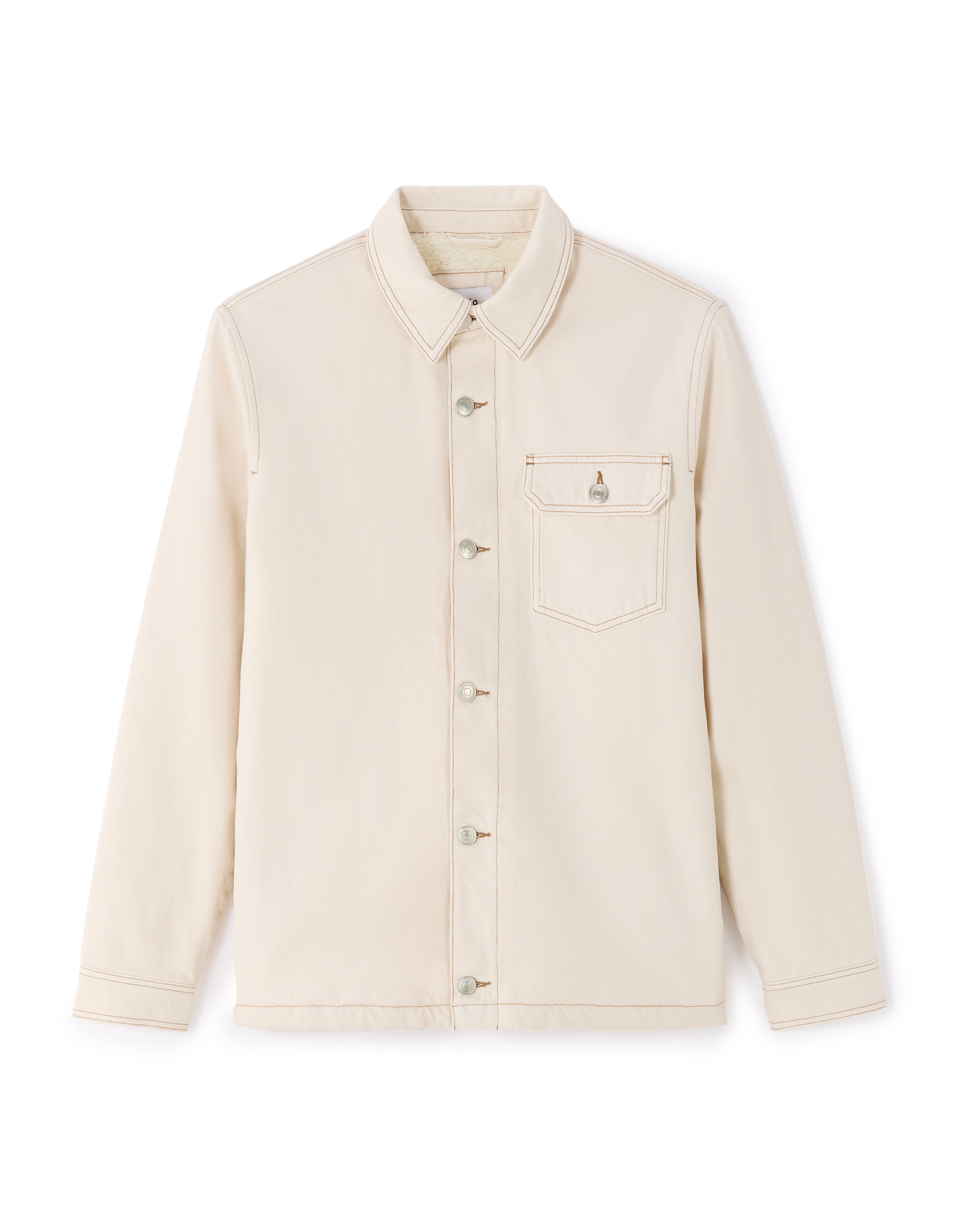 Veste en jean doublé sherpa - écru