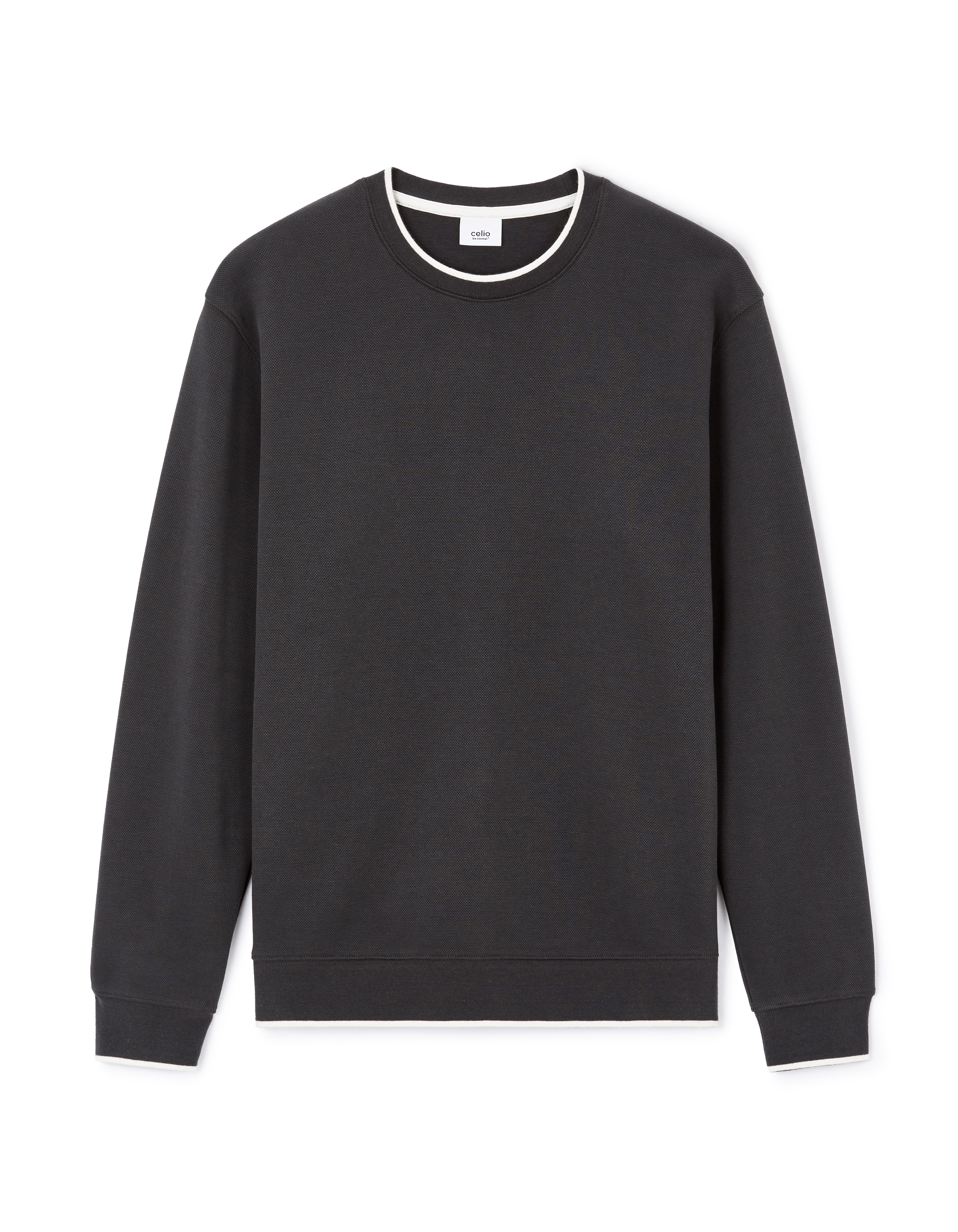 Sweat regular col rond coton mélangé - anthracite