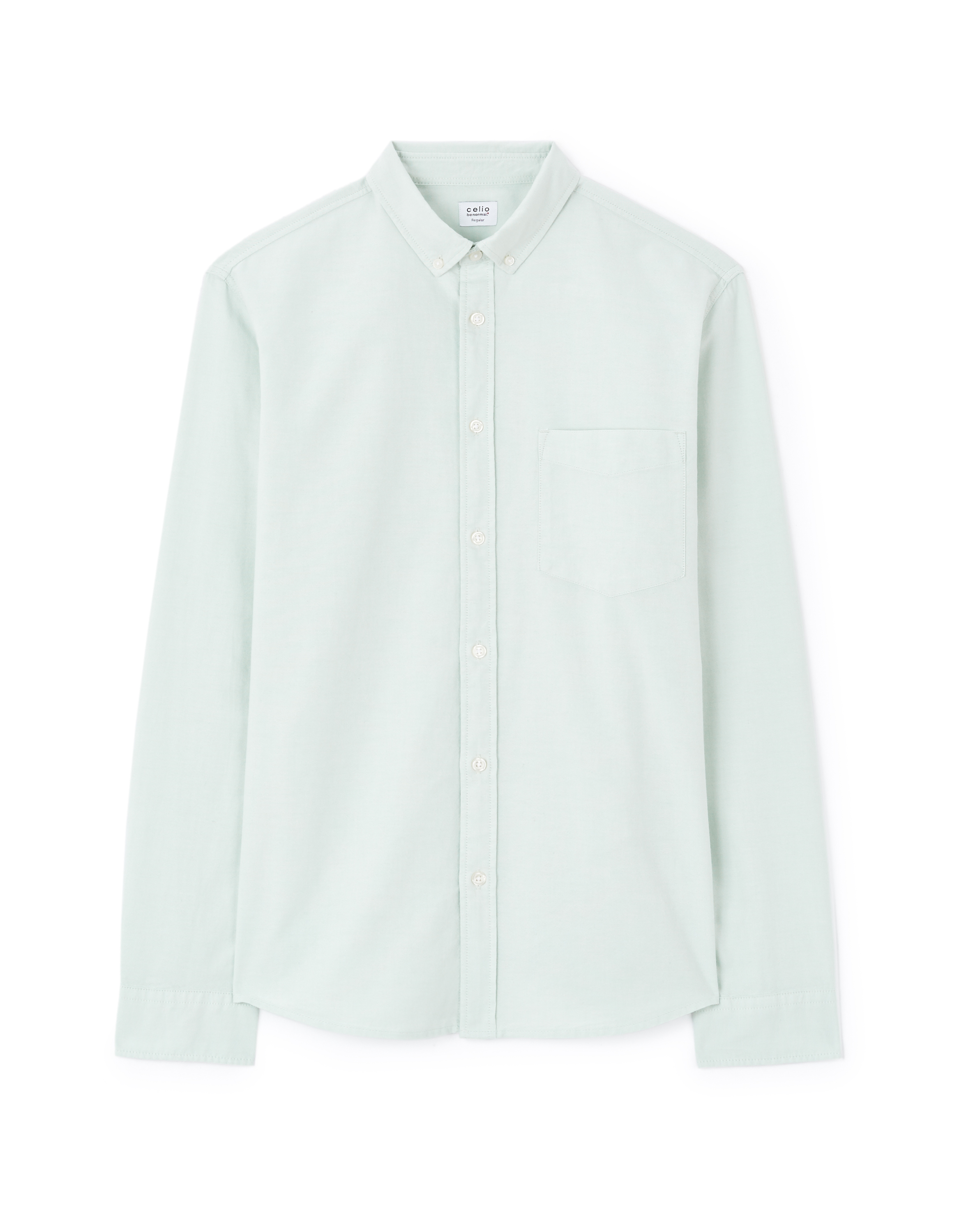 Chemise regular 100% coton oxford - menthe