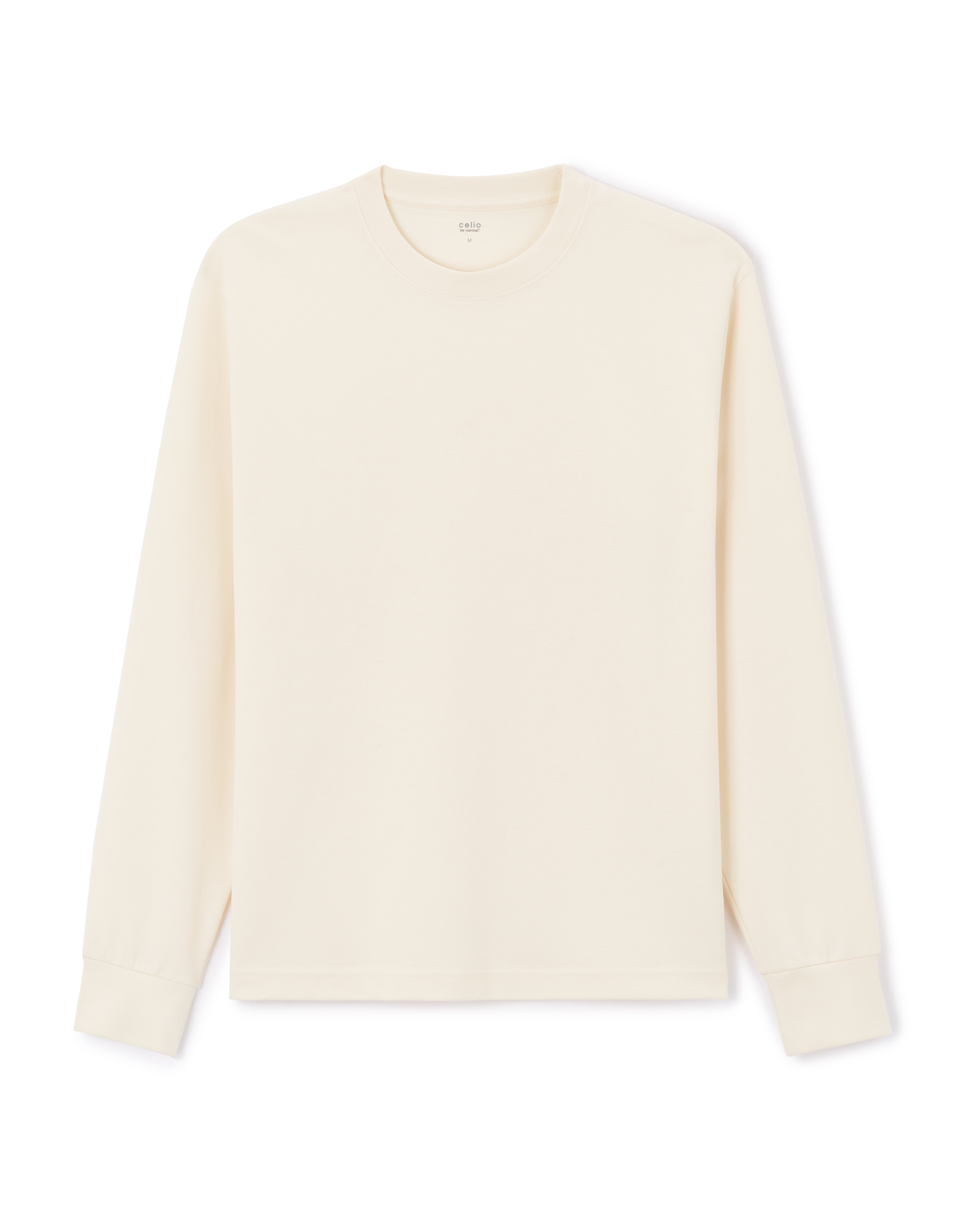 T-shirt relaxed coton mélangé manches longues - blanc