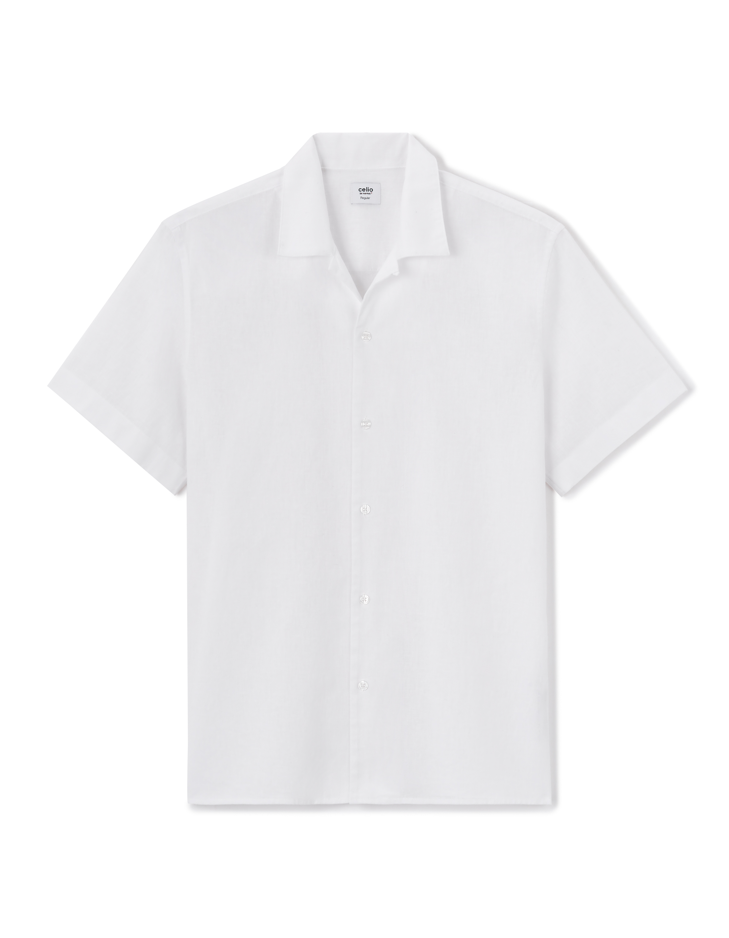 Chemisette regular en lin et coton - blanc