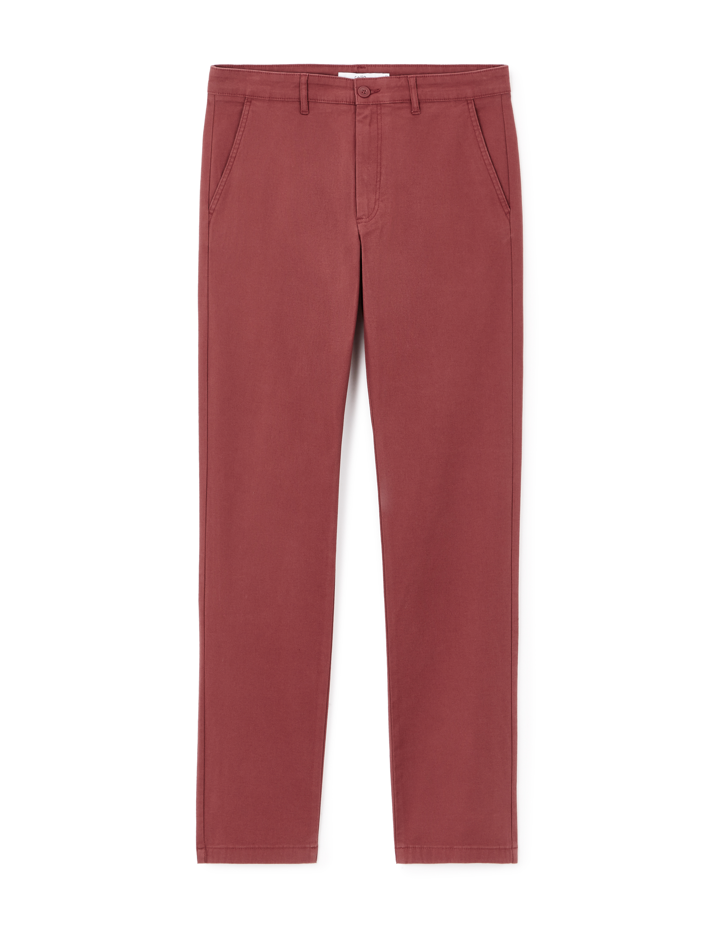 Pantalon chino straight coton stretch - bordeaux