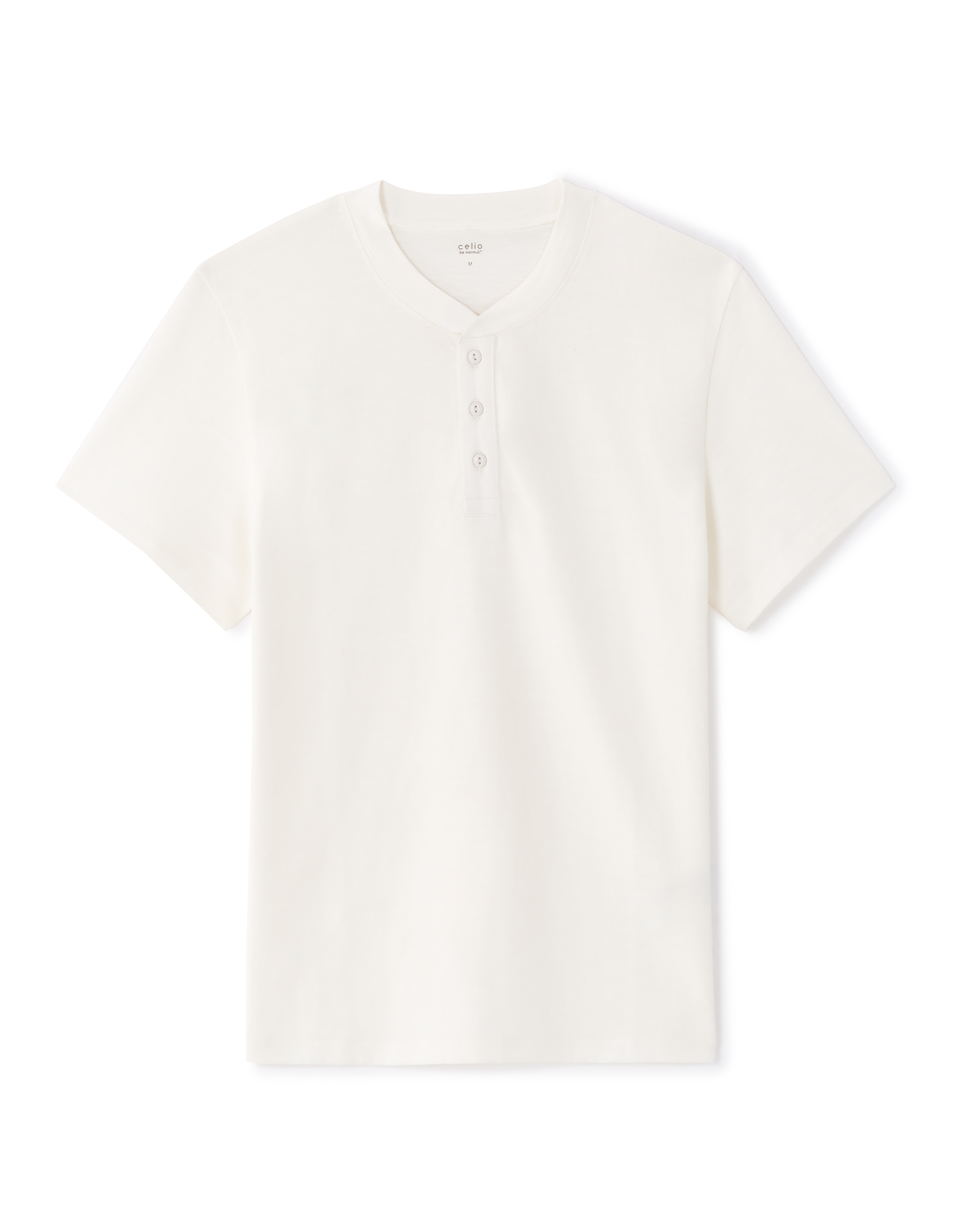 T-shirt straight col tunisien 100% coton - blanc