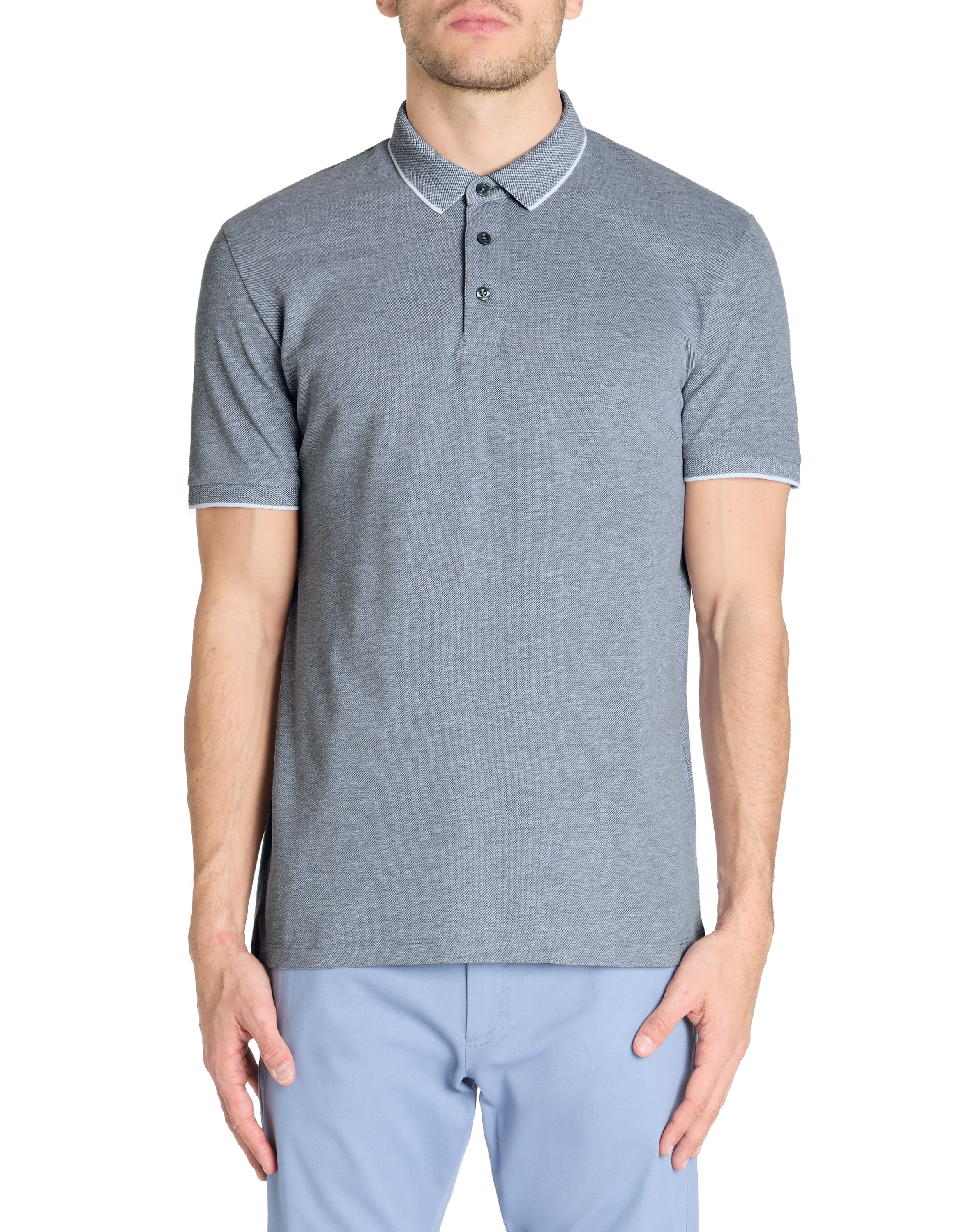 Polo regular coton mélangé - marine - camaieu - Modalova