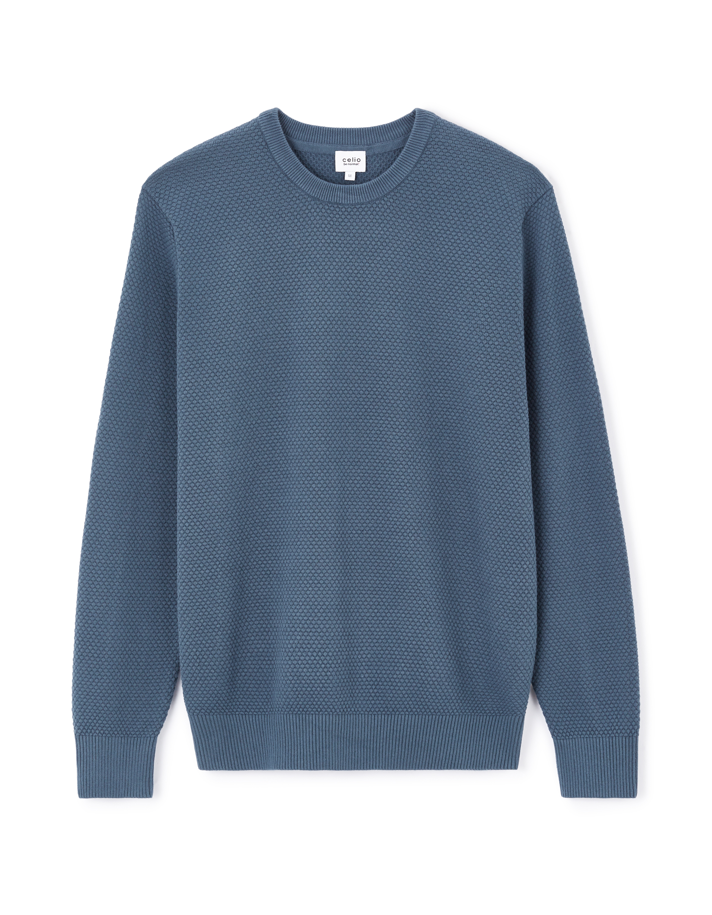Pull col rond 100% coton - marine