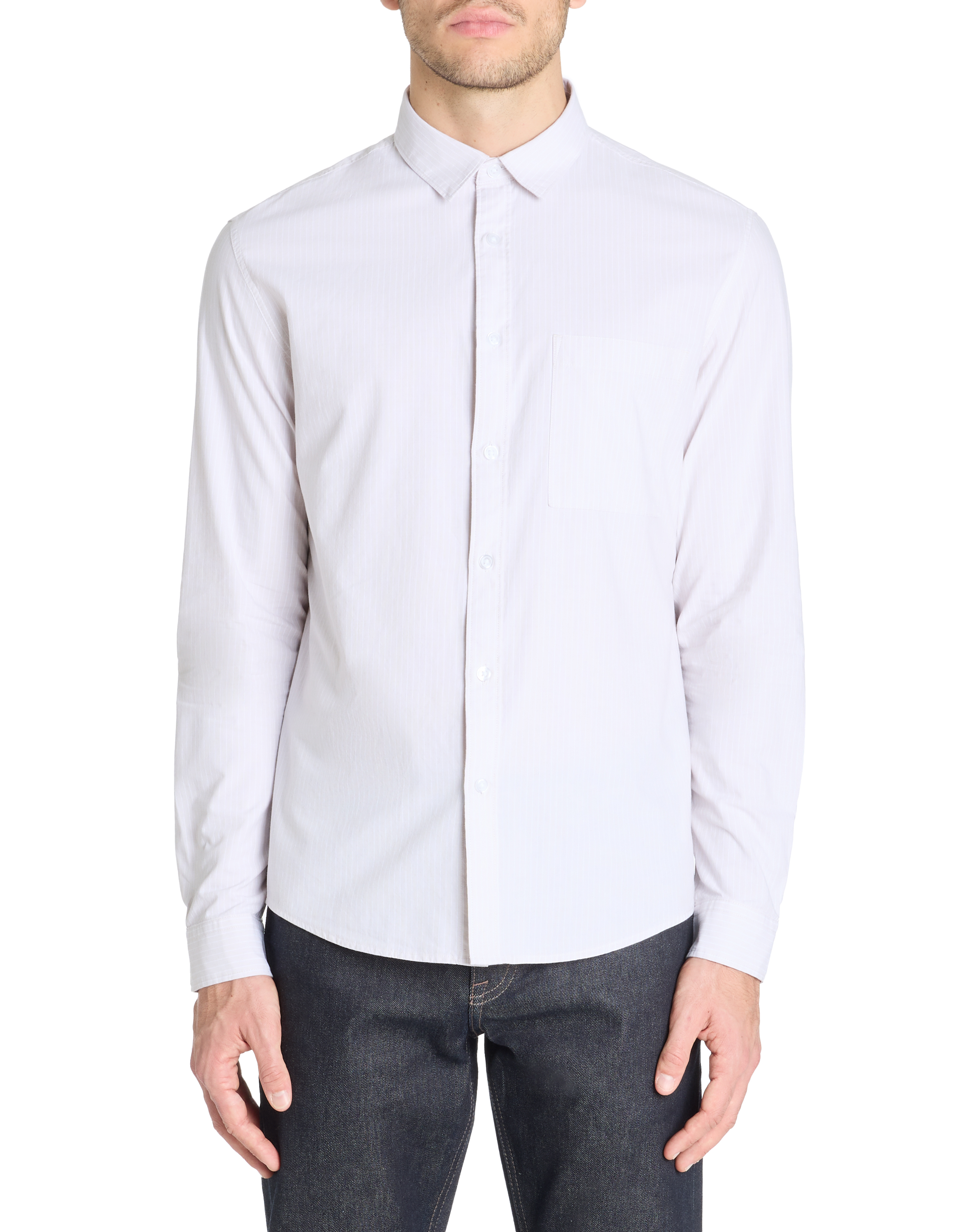 Chemise regular rayée 100% coton - beige - camaieu - Modalova
