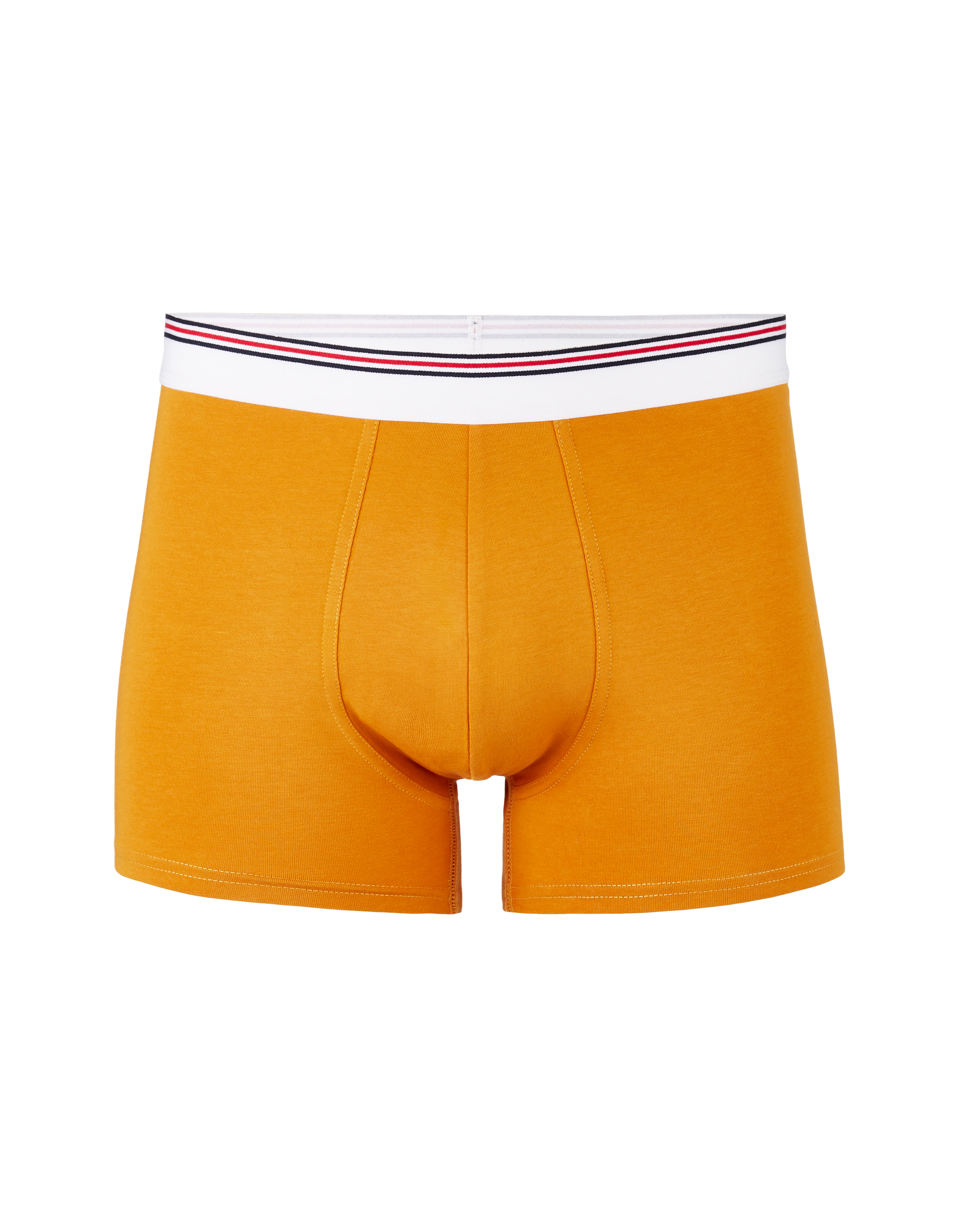 Boxer coton stretch ceinturé contrastée - jaune