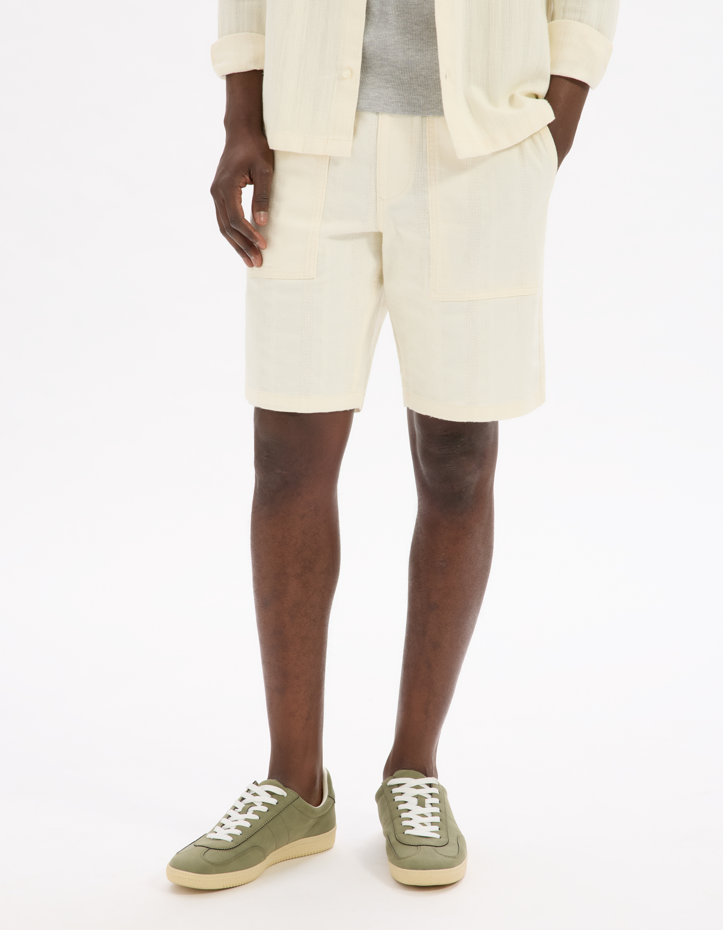Bermuda 100% coton - beige - camaieu - Modalova