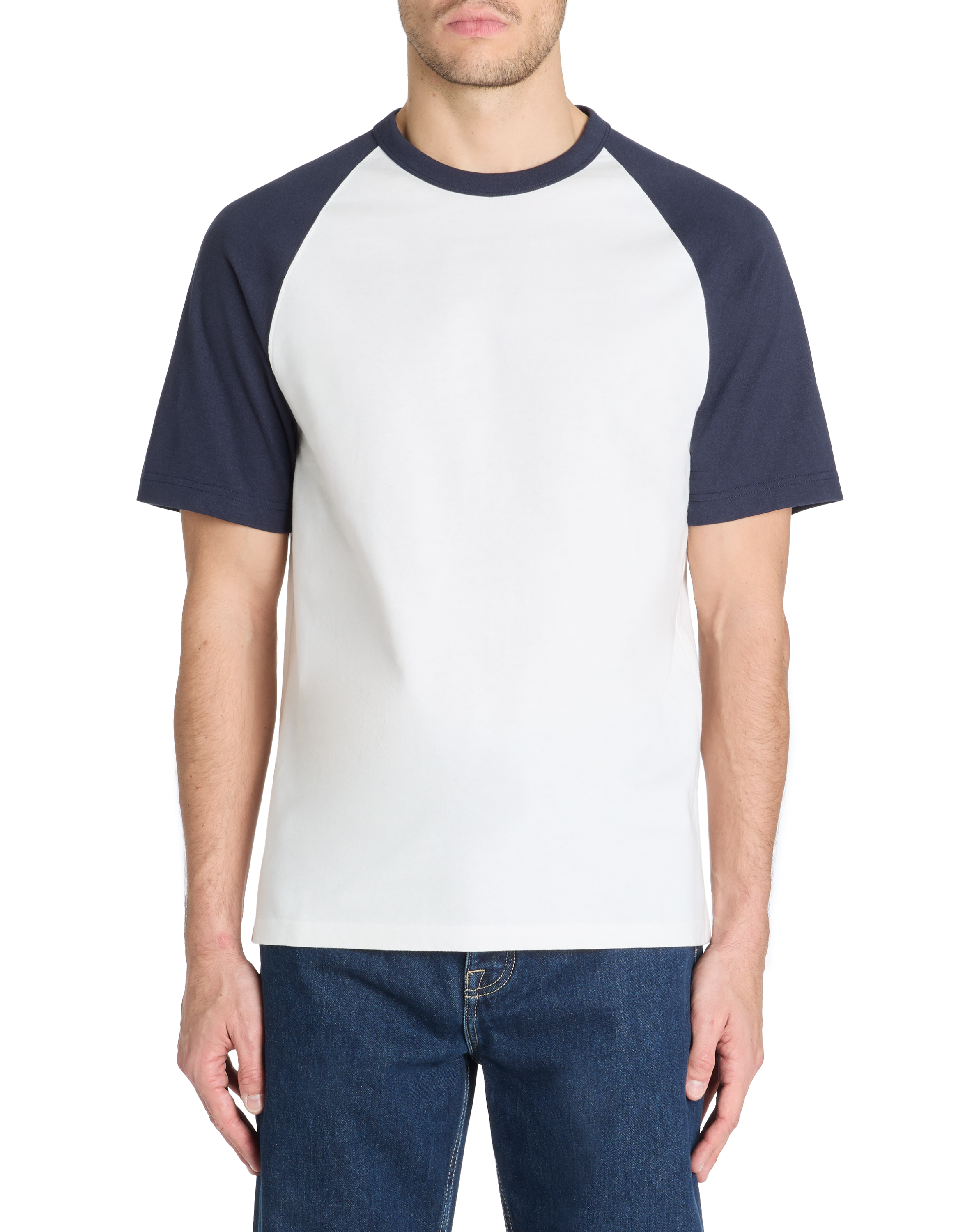 T-shirt boxy col rond 100% coton - marine - camaieu - Modalova