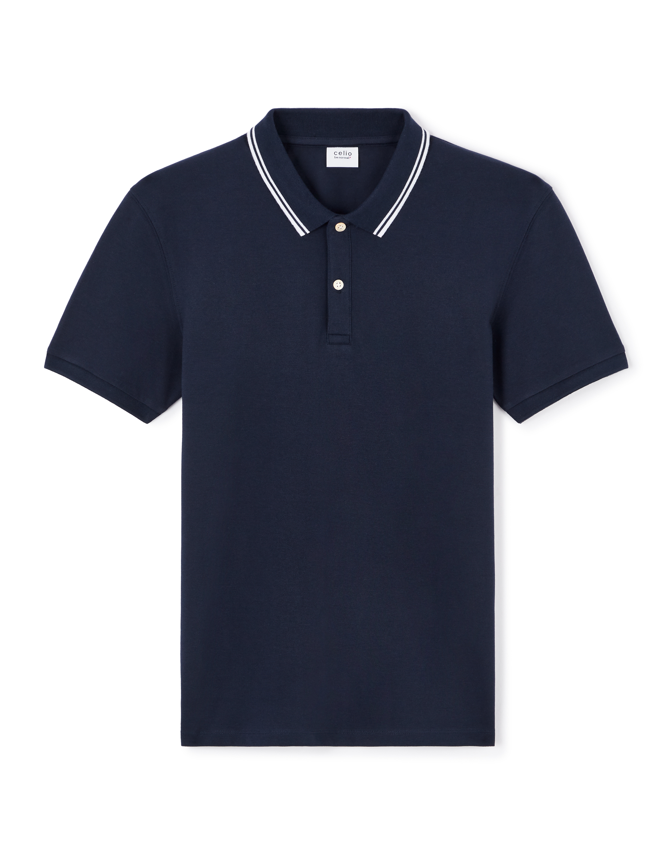 Polo slim coton stretch - marine