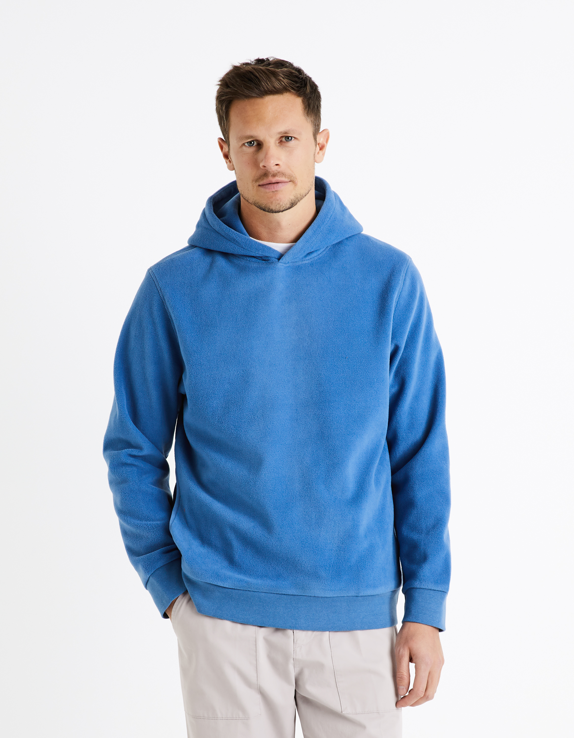 Sweat à capuche polaire - bleu - camaieu - Modalova