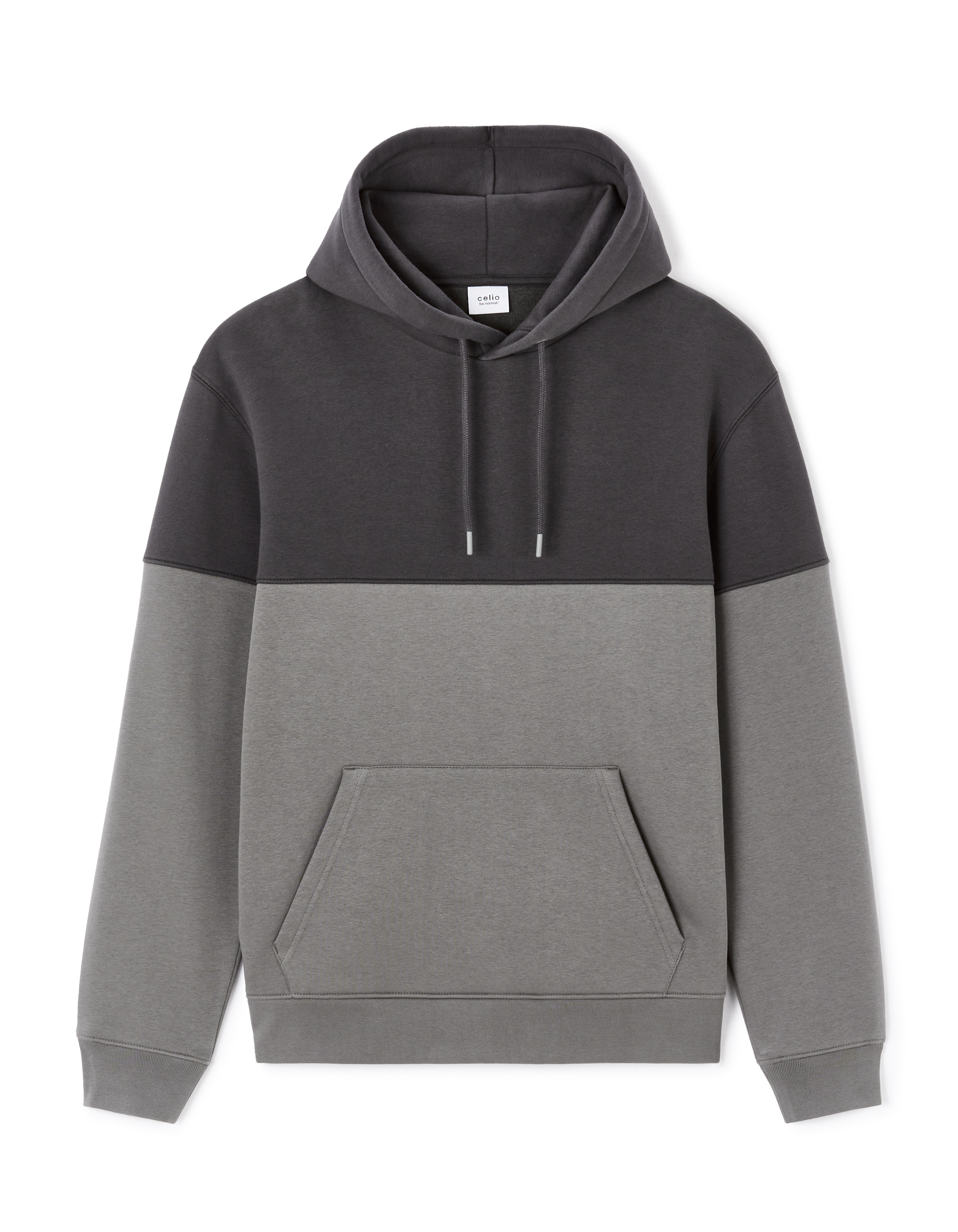 Sweat regular capuche coton mélangé - anthracite