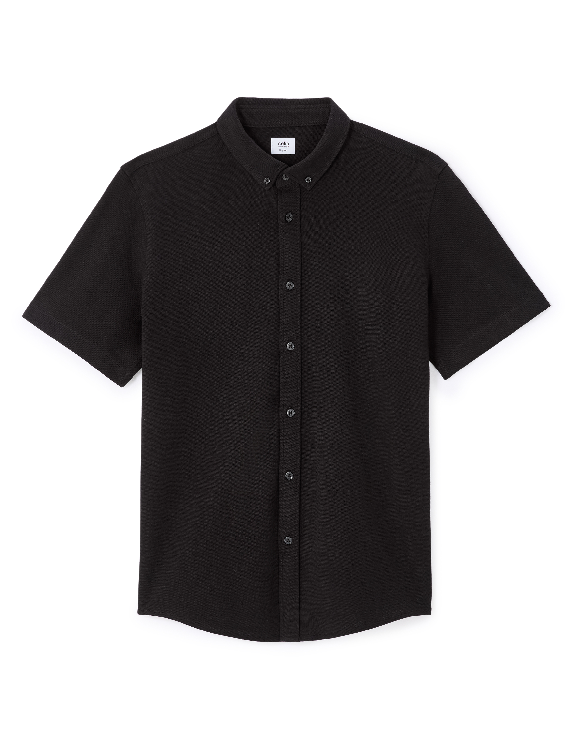 Chemisette regular jersey piqué - noir