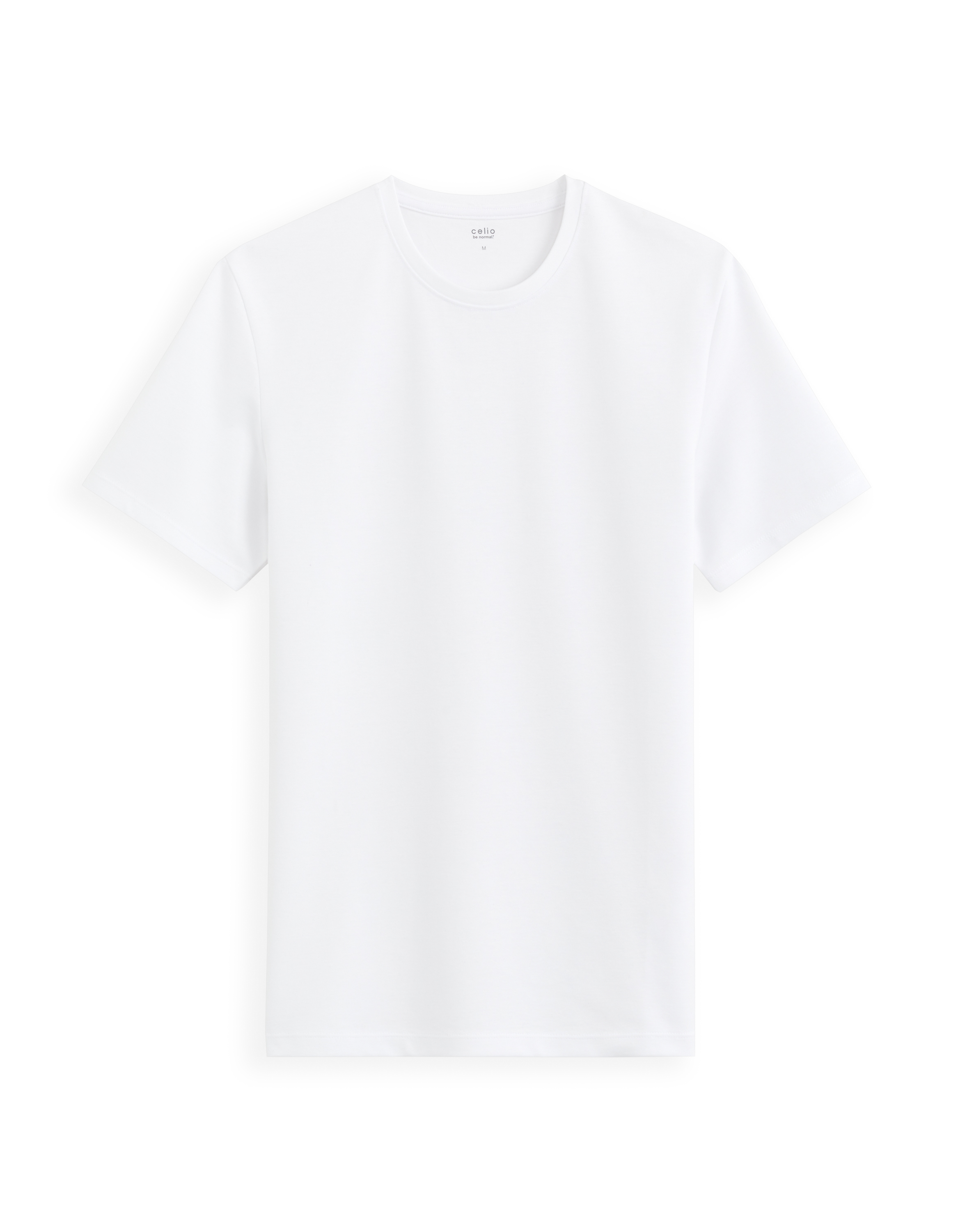 T-shirt straight col rond coton mélangé - blanc
