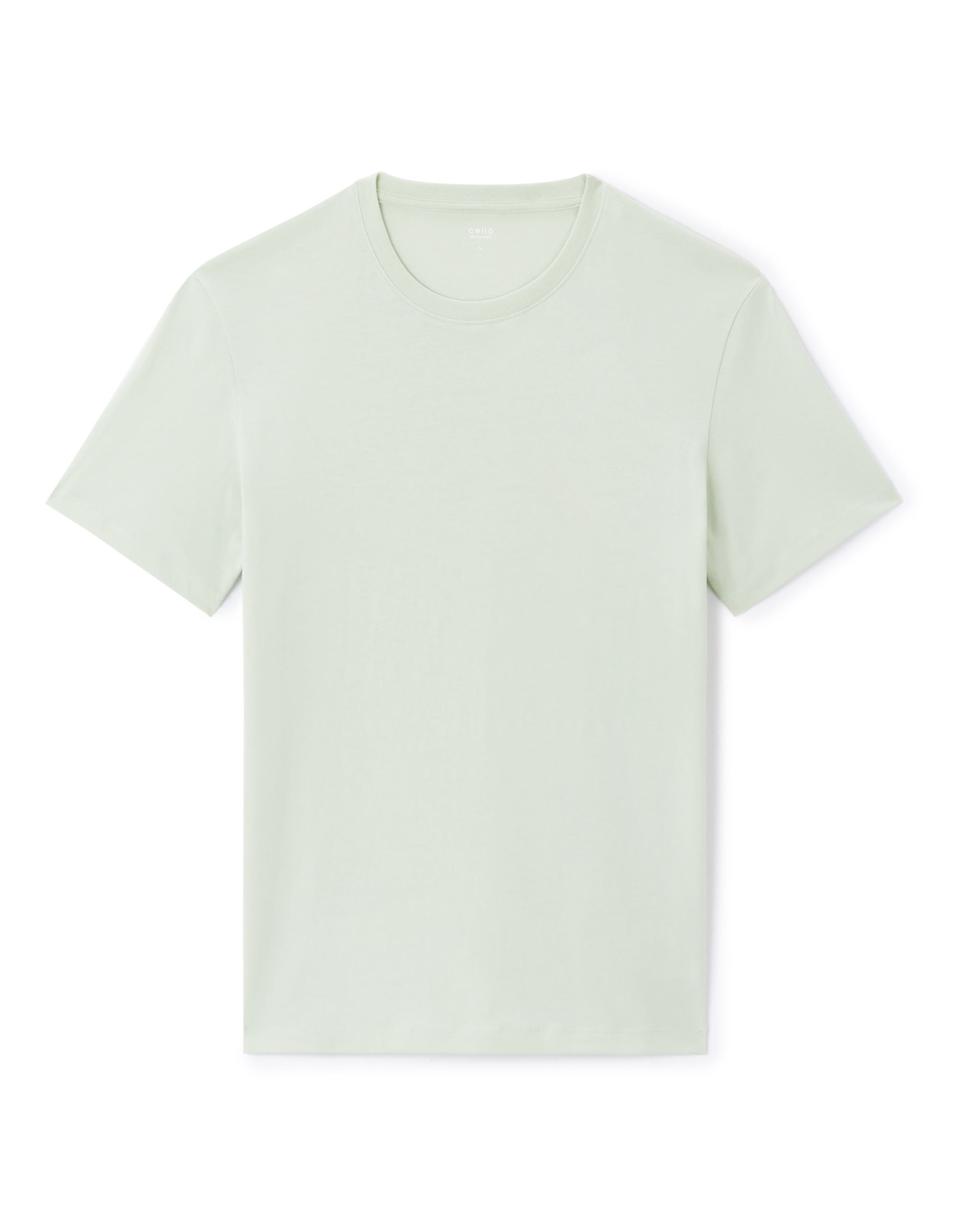 T-shirt straight col rond 100% coton - vert clair