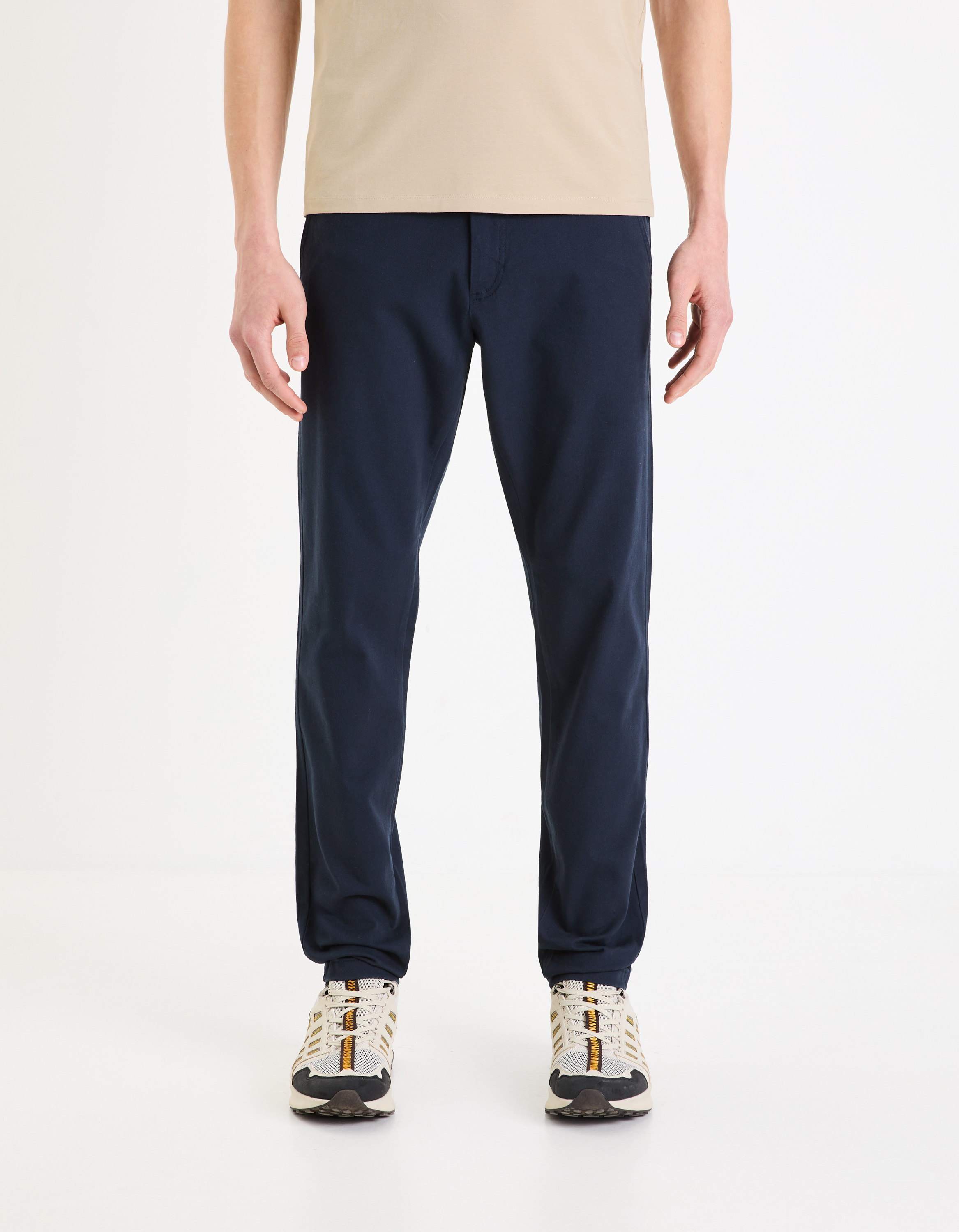 Pantalon chino slim en coton stretch - camaieu - Modalova