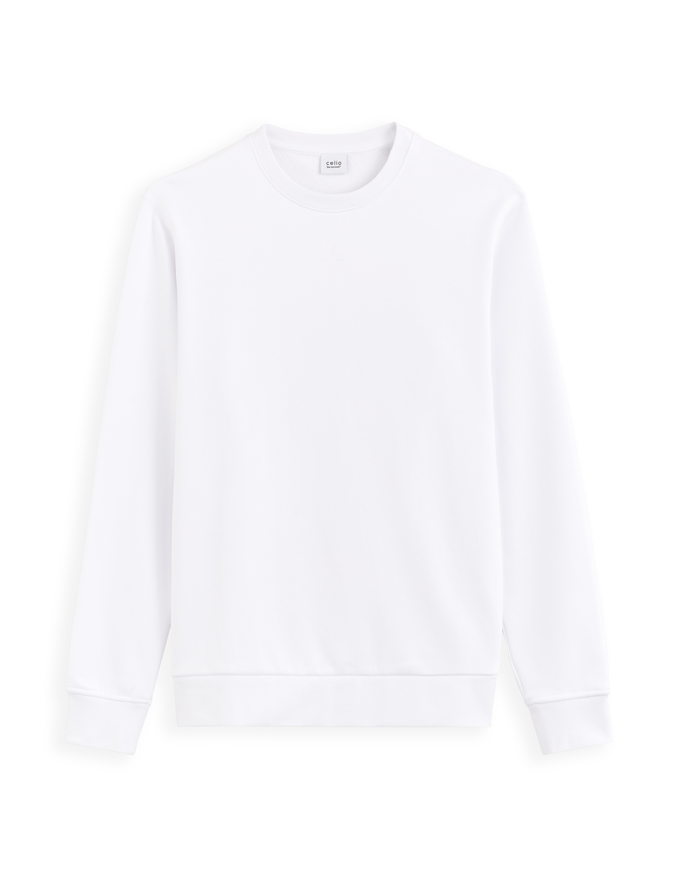 Sweat col rond 100% coton - blanc