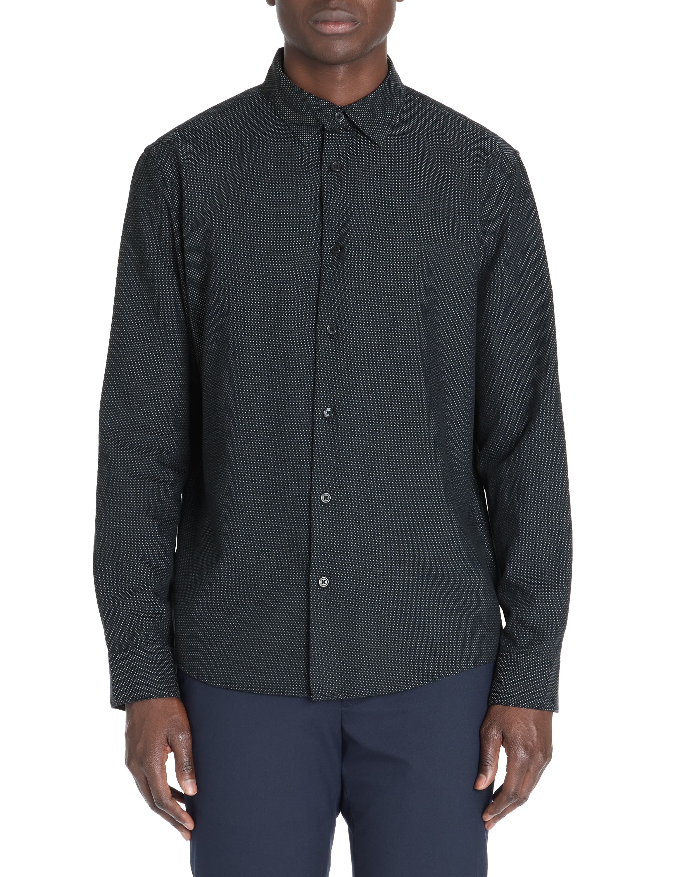 Chemise regular à pois 100% coton - marine - camaieu - Modalova