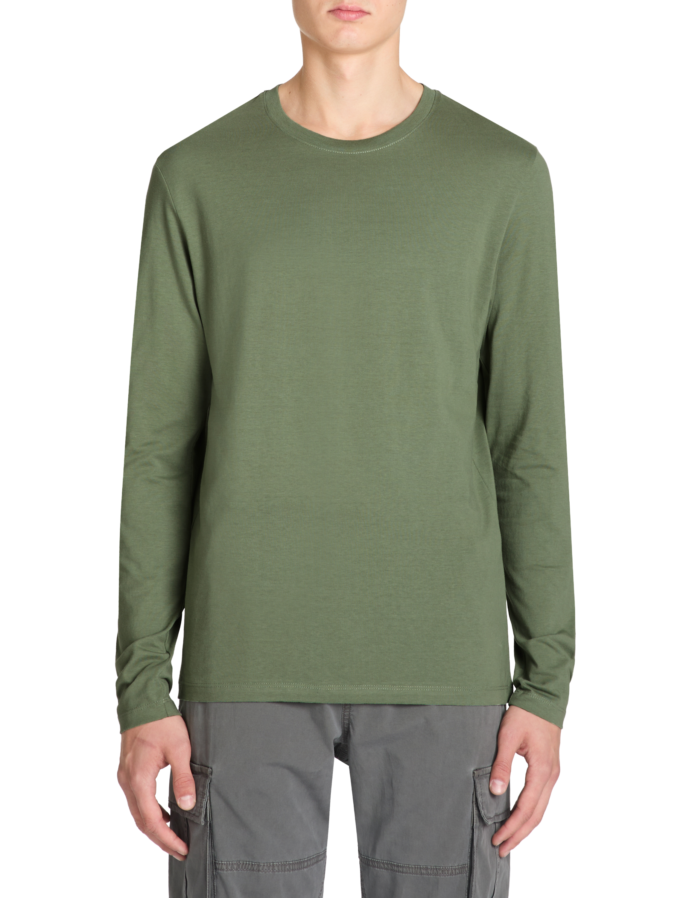 T-shirt straight 100% coton manches longues - camaieu - Modalova