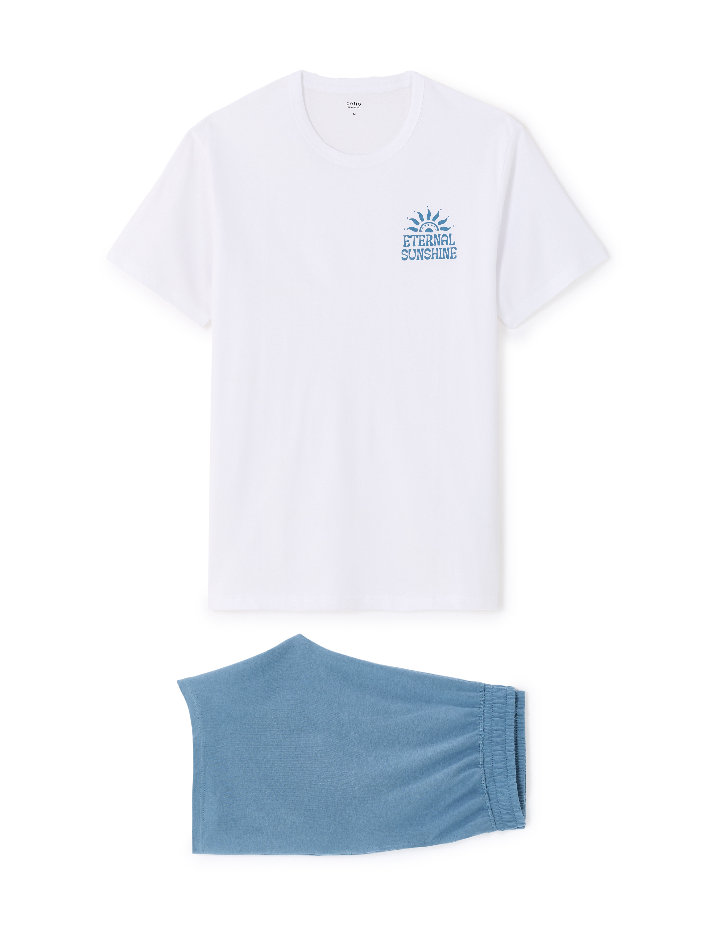 Pyjama long 100% coton - bleu