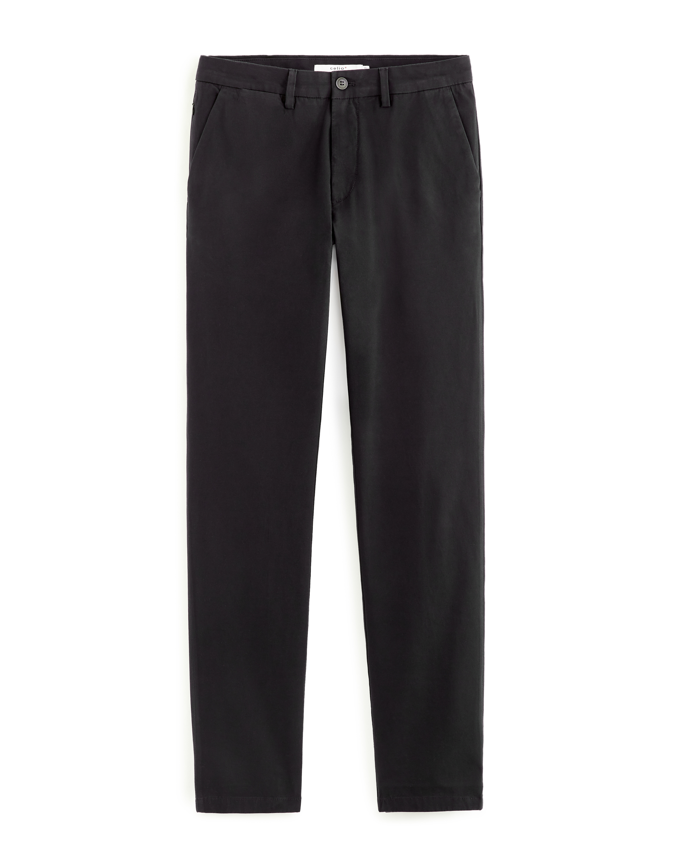 Pantalon chino straight en coton stretch - noir