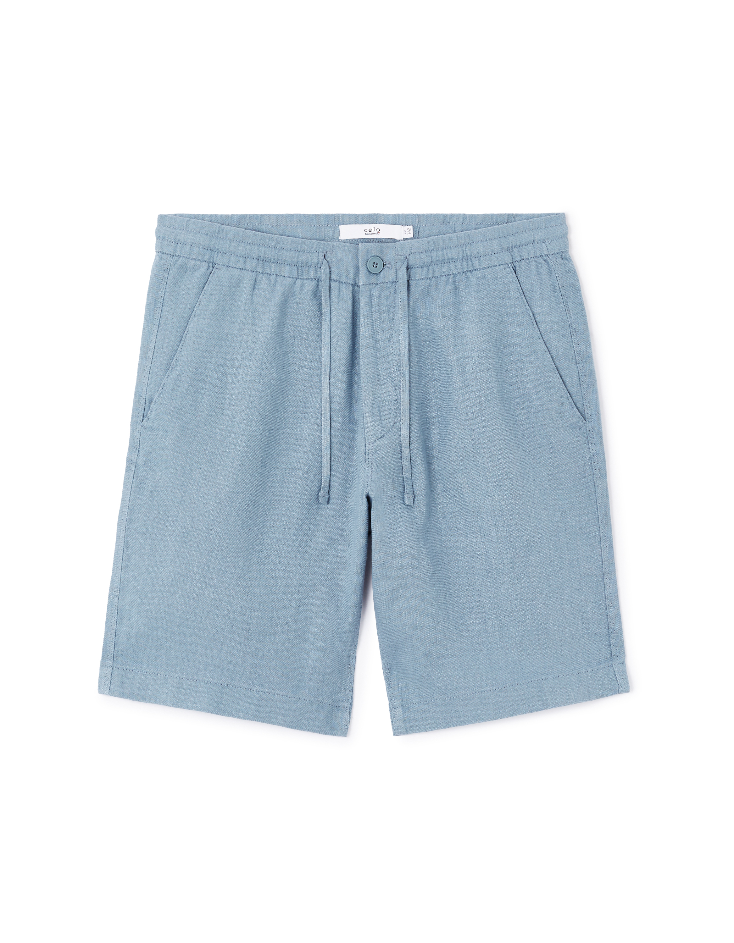 Bermuda 100% lin - bleu