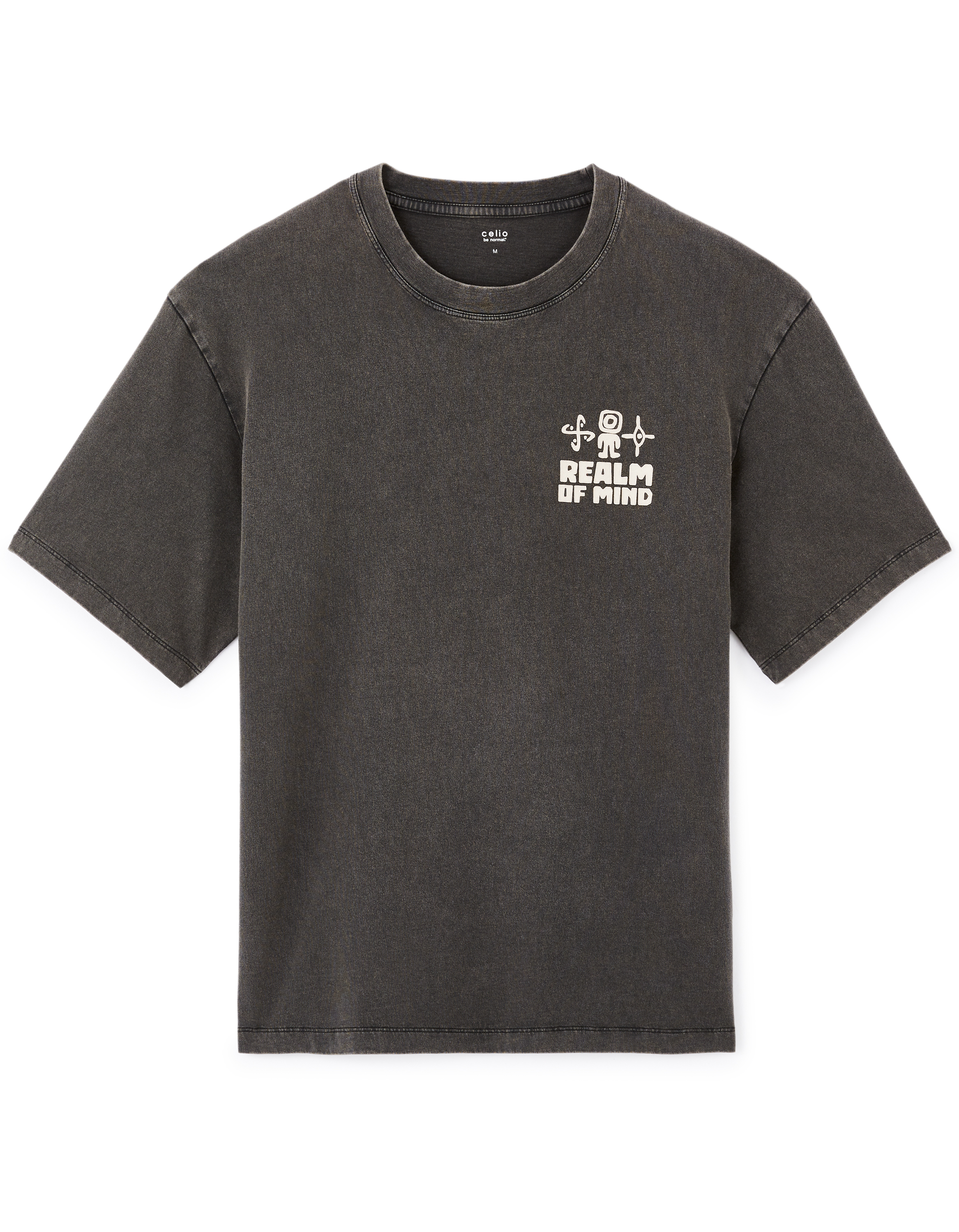 T-shirt oversize col rond 100% coton - noir