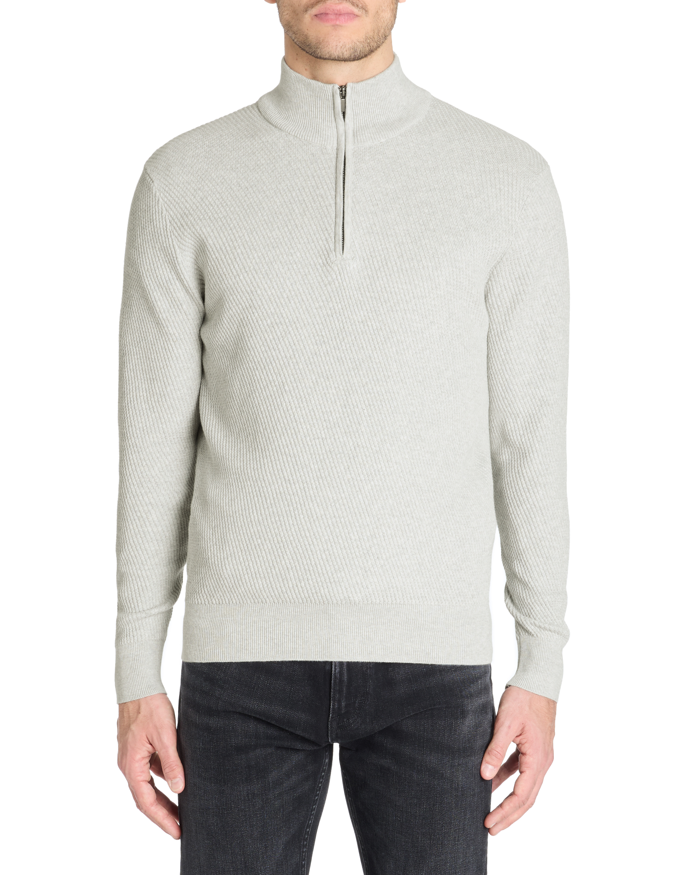 Pull col roulé regular 100% coton - gris chine - camaieu - Modalova