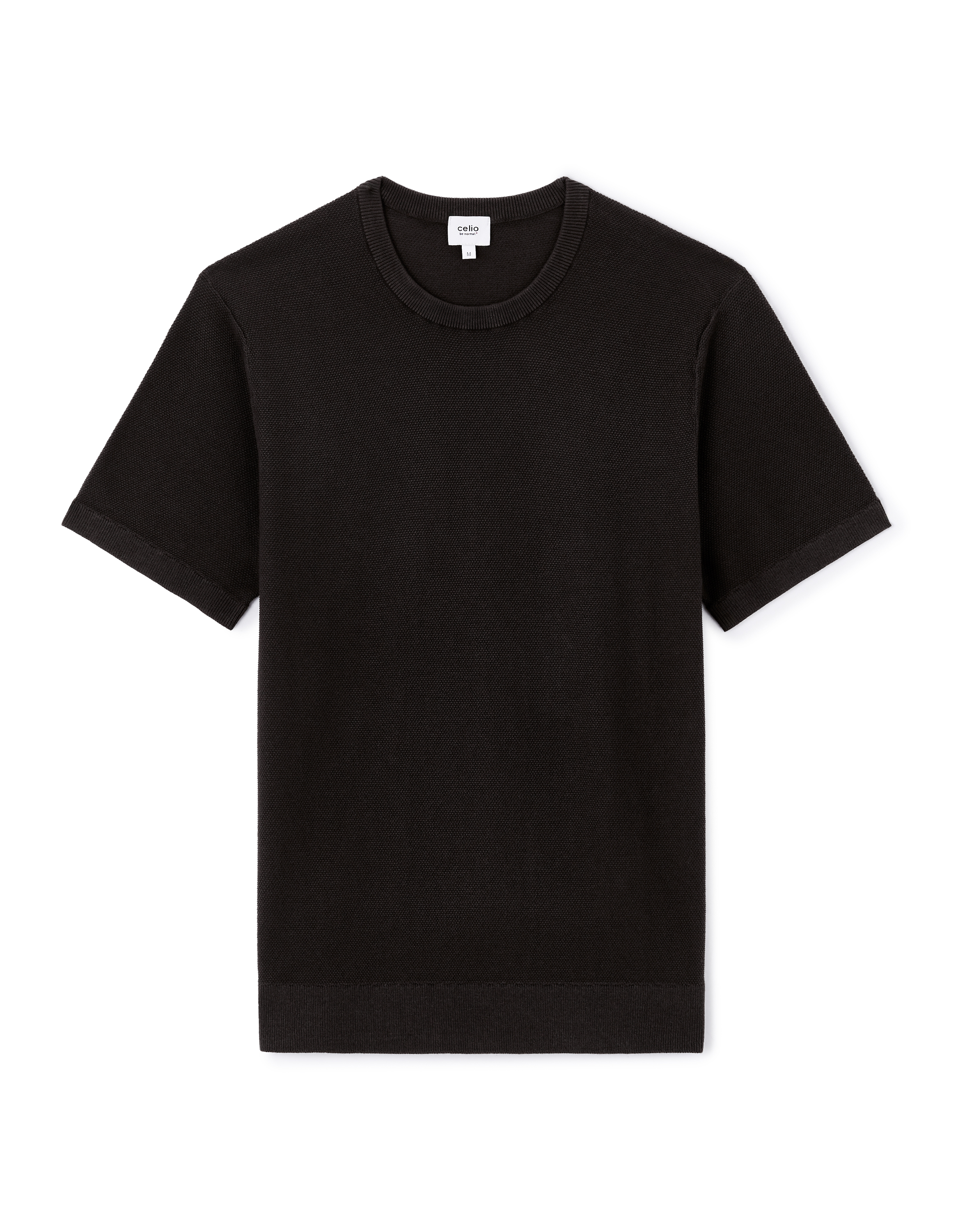 T-shirt straight col rond 100% coton - noir