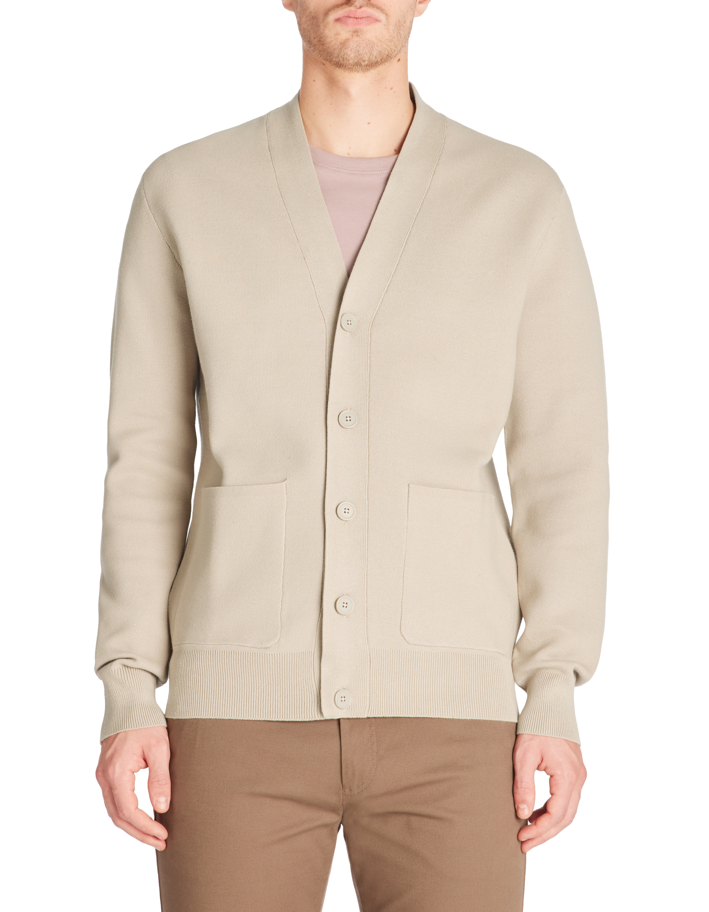 Cardigan coton mélangé - taupe - camaieu - Modalova