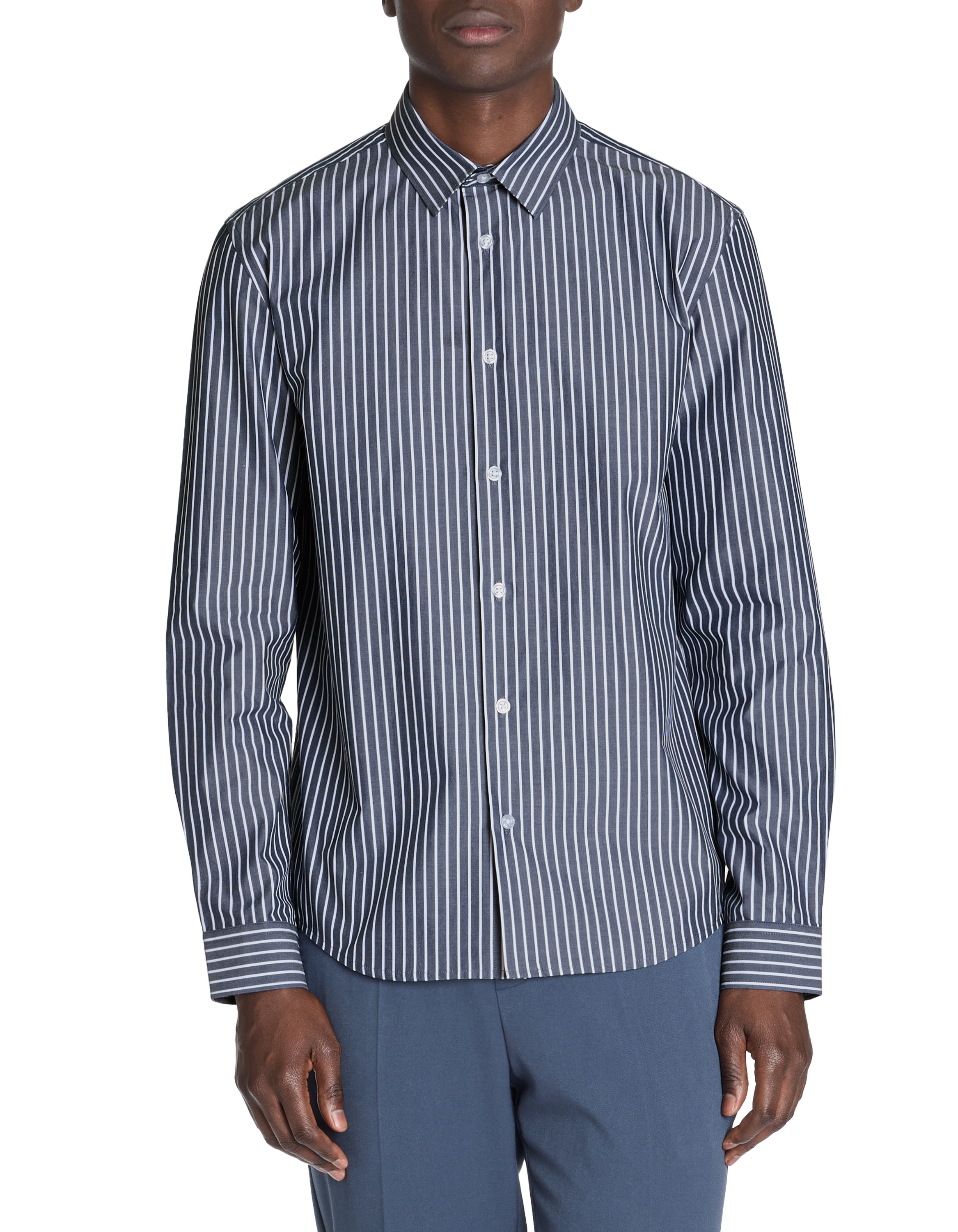 Chemise regular à rayure 100% coton - marine - camaieu - Modalova
