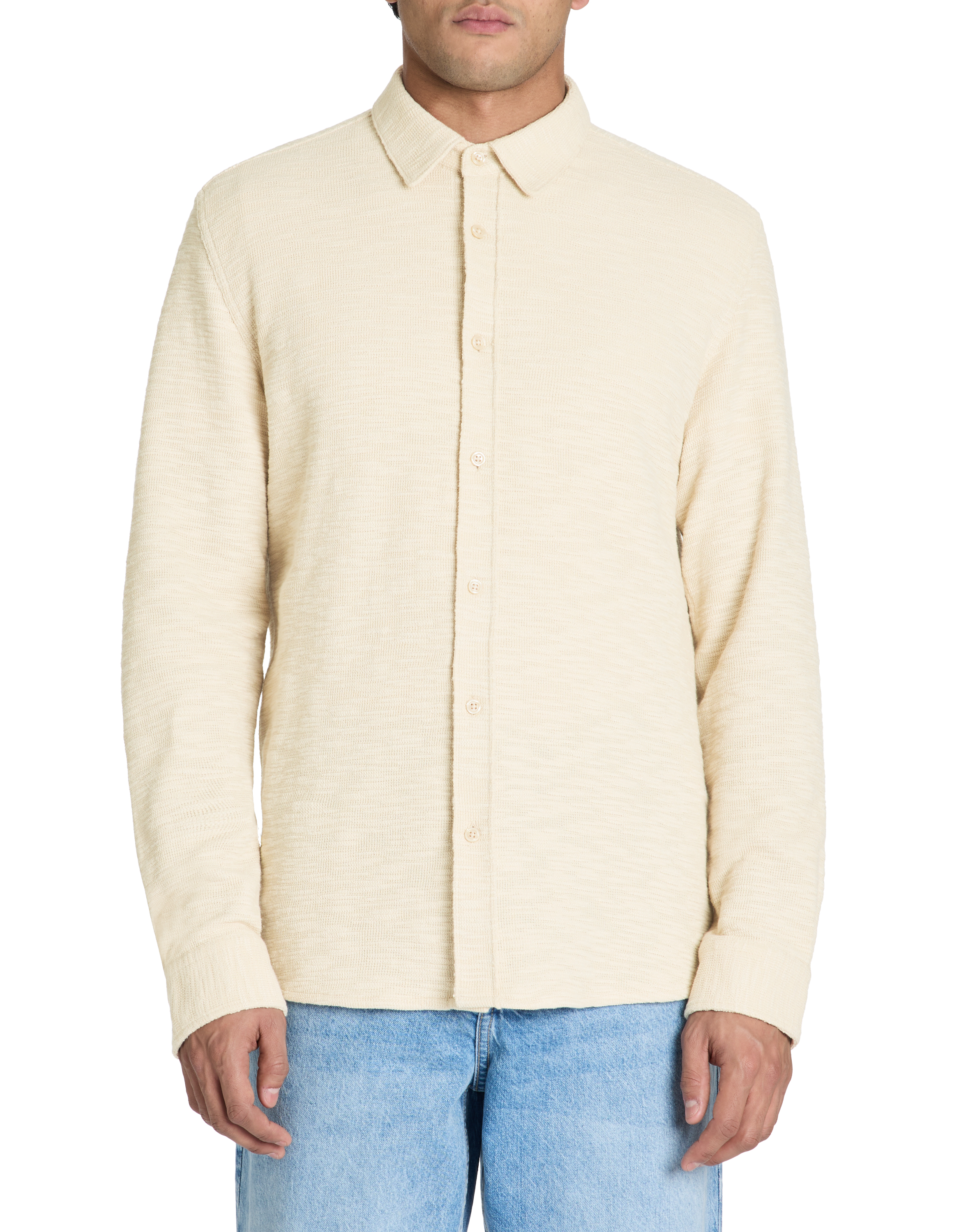 Chemise regular à bouclette coton mélangé - camaieu - Modalova