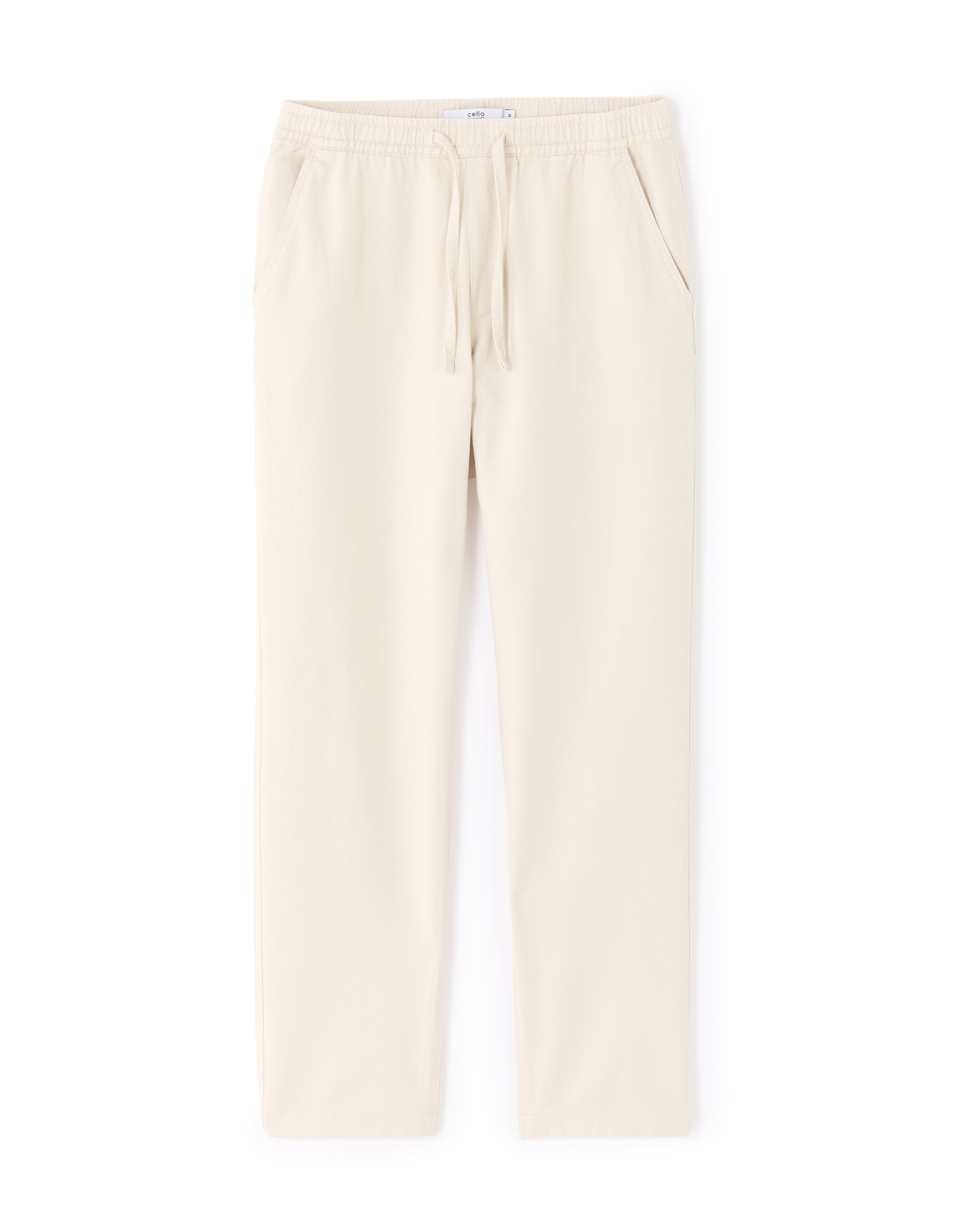 Pantalon relaxed en coton et lin - blanc