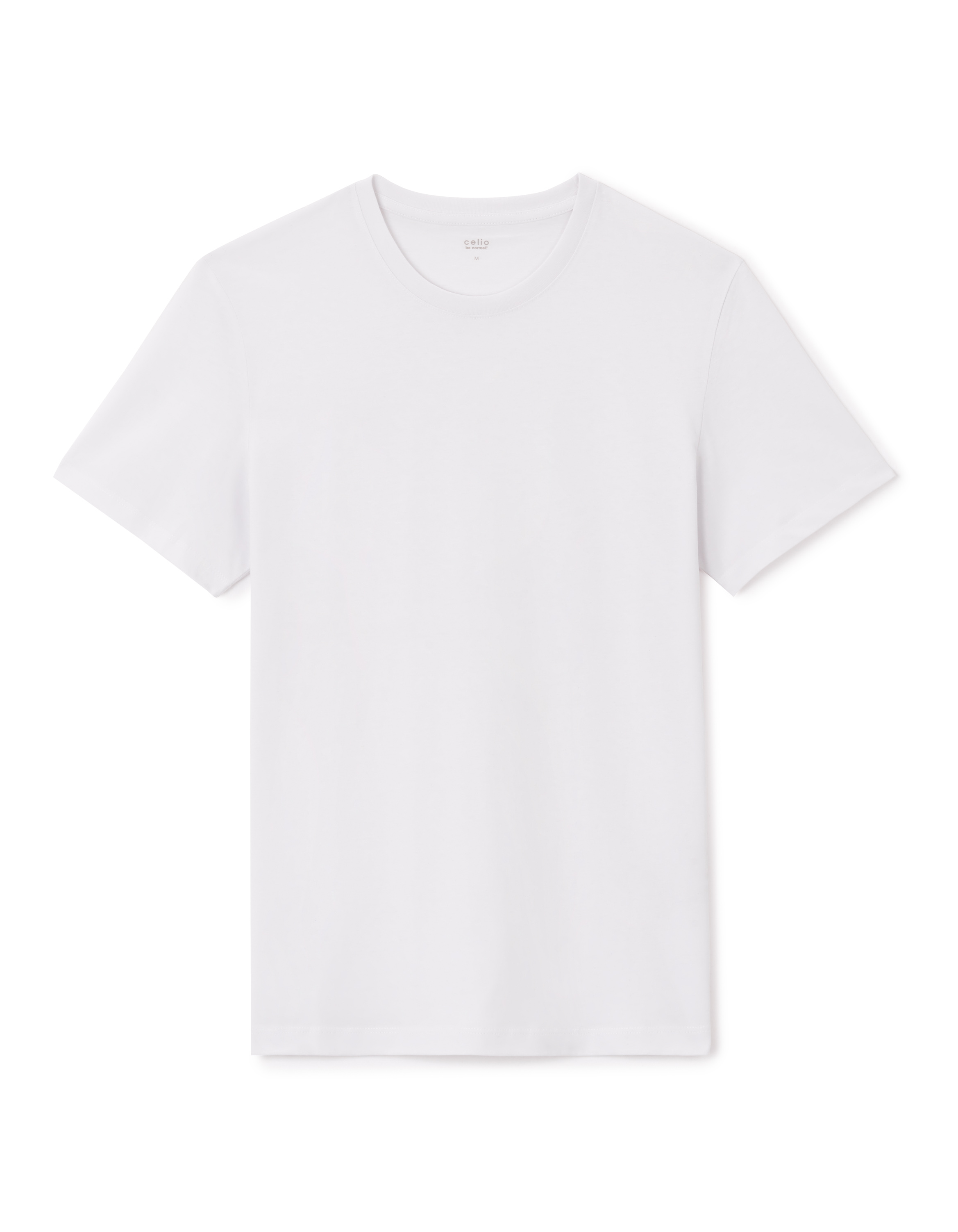 T-shirt straight col rond 100% coton - blanc