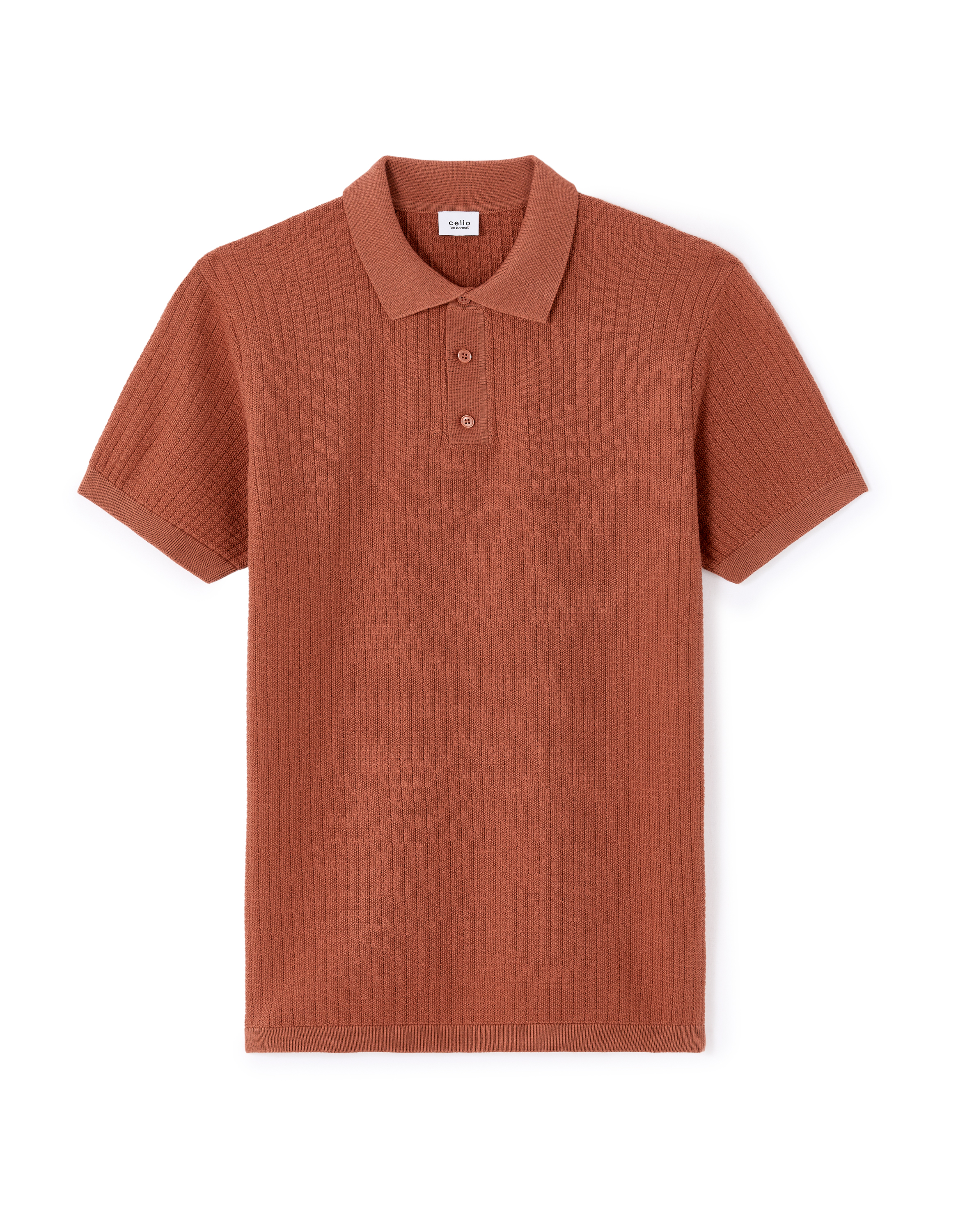 Polo regular en maille et jeu de point - terra