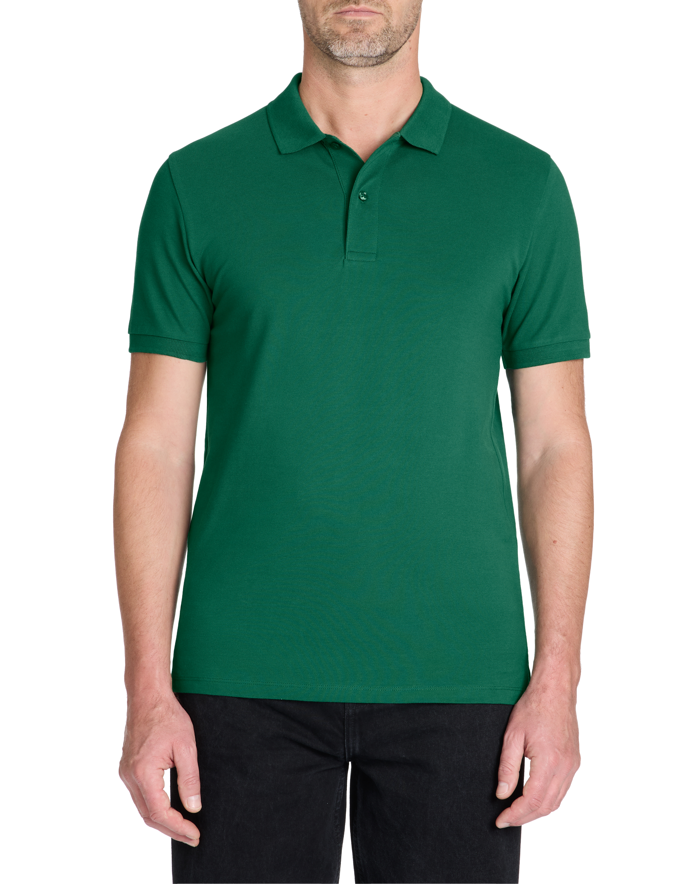 Polo piqué straight 100% coton - vert - camaieu - Modalova