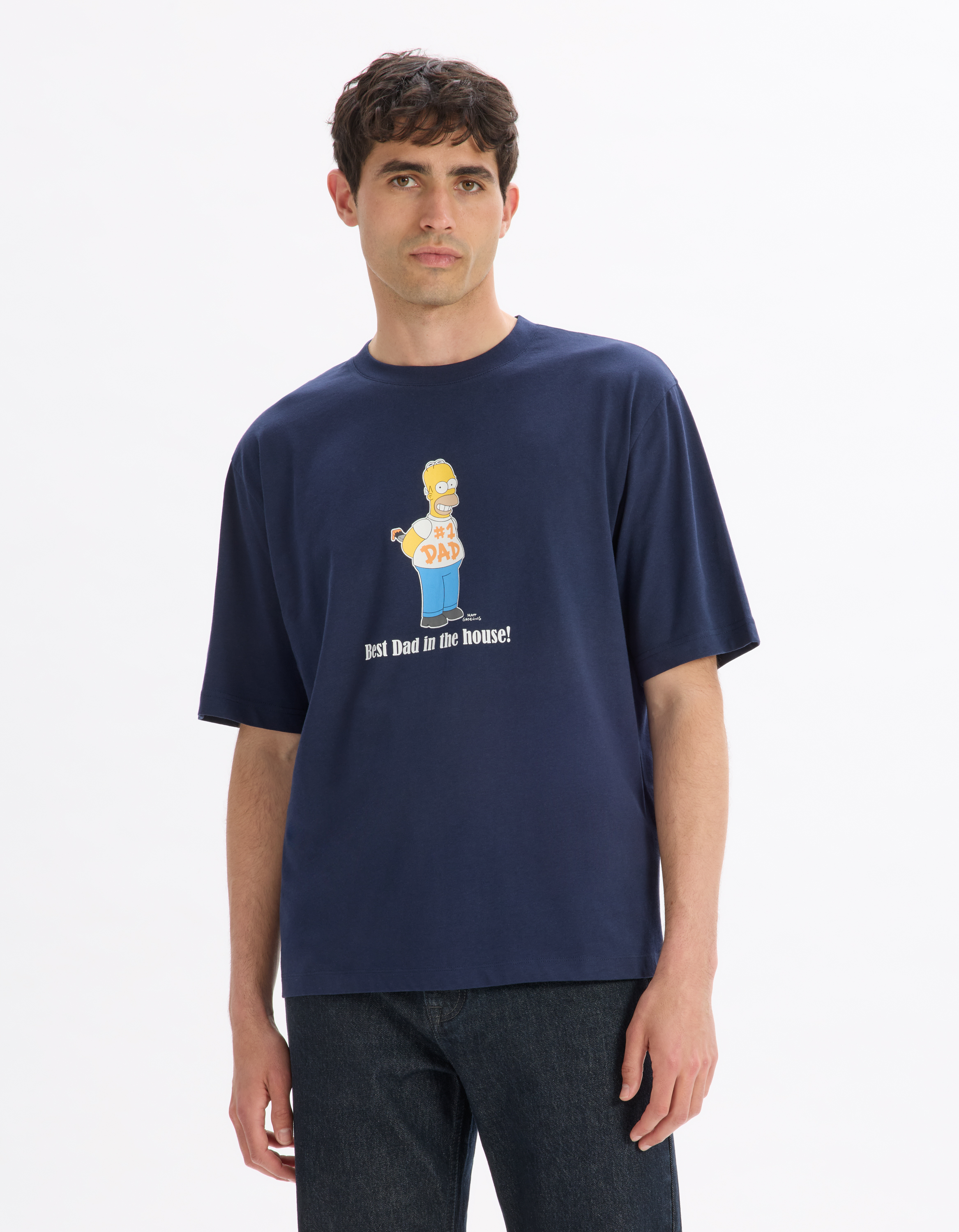 The Simpson - T-shirt marine Best dad in the house! - camaieu - Modalova