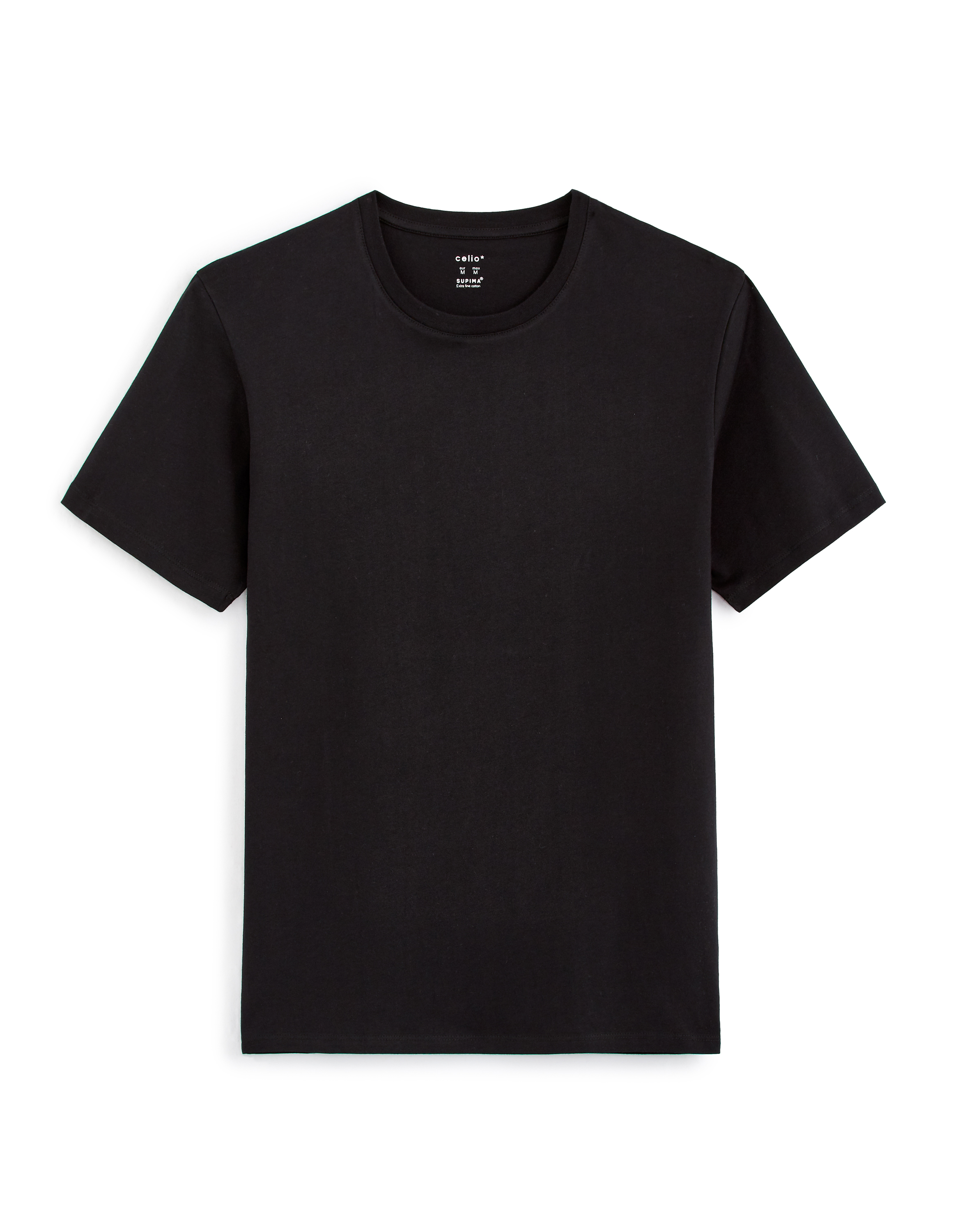 T-shirt straight col rond 100% coton - noir