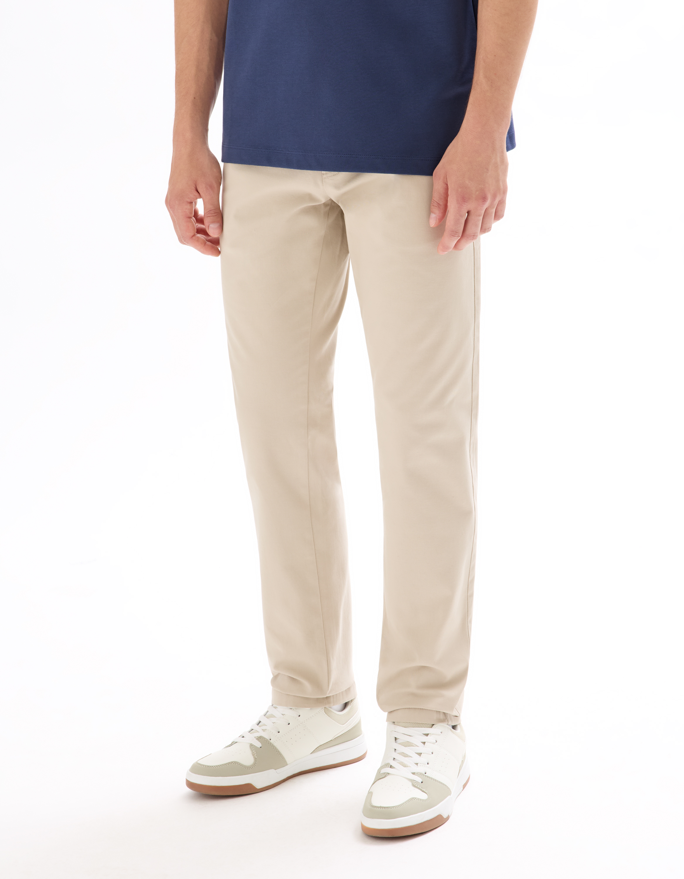 Pantalon chino slim en coton stretch - camaieu - Modalova