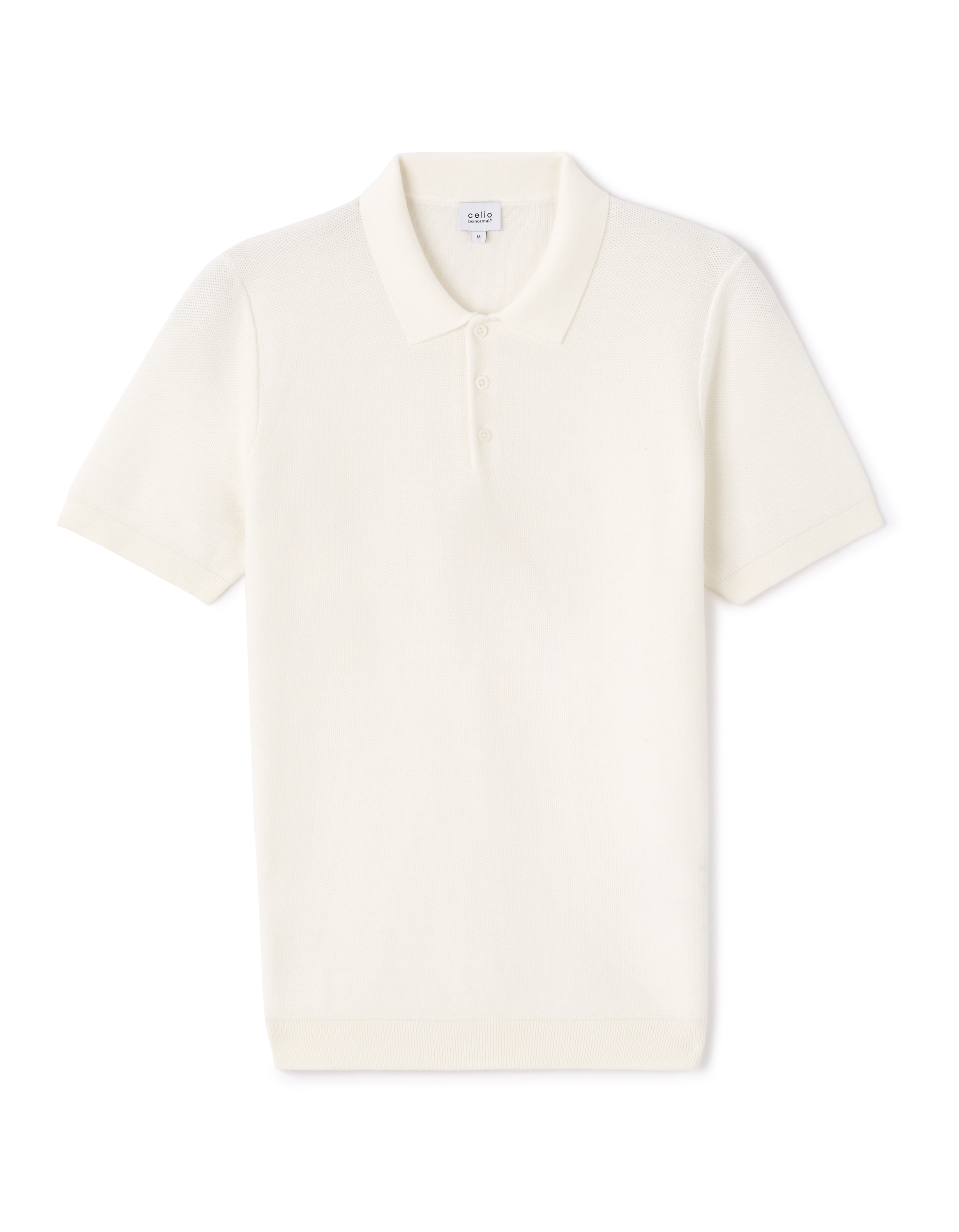 Polo regular en maille texturée 100% coton - beige