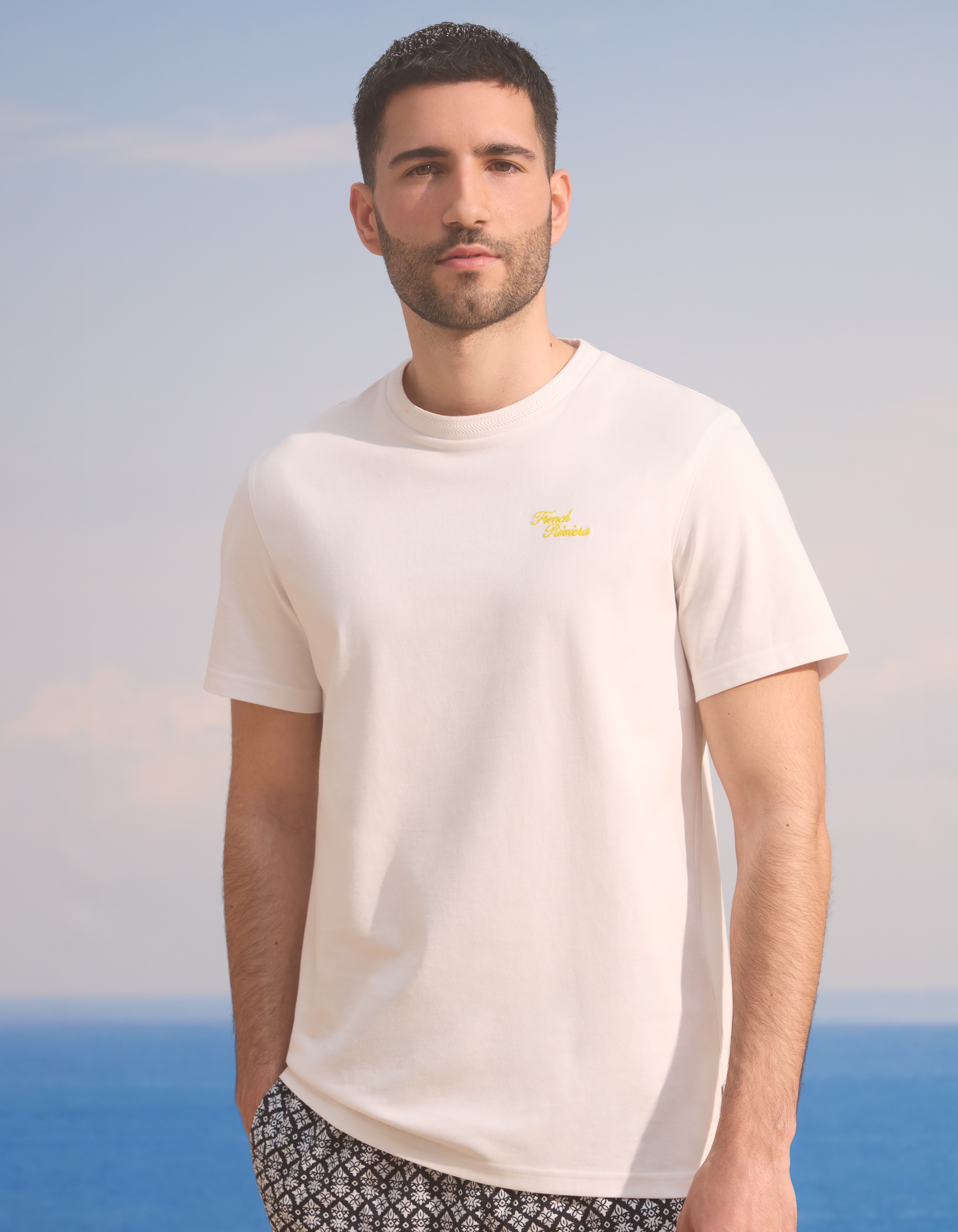 Saint-Tropez - T-shirt blanc 100% coton - camaieu - Modalova
