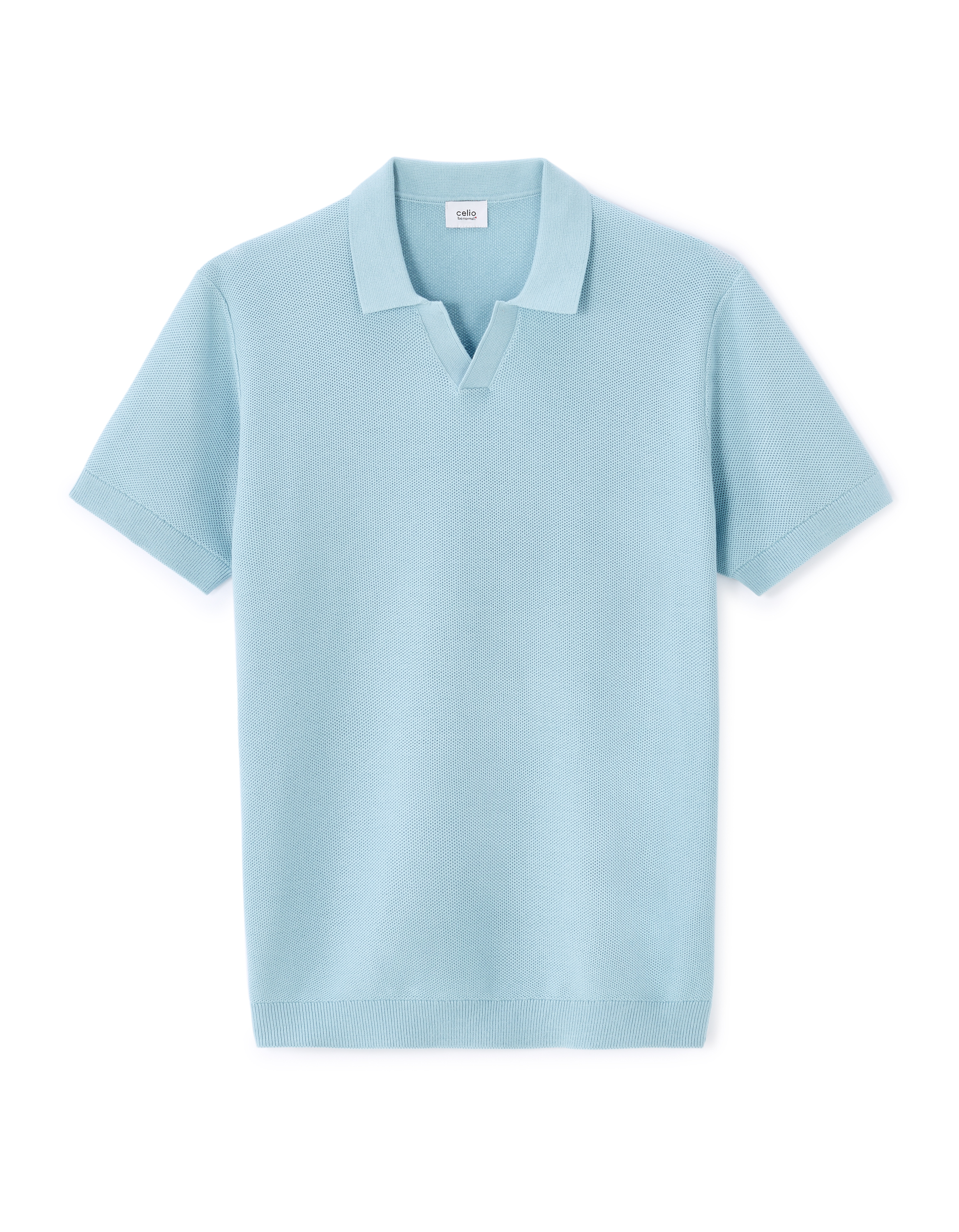 Polo piqué regular 100% Coton tricot - bleu clair