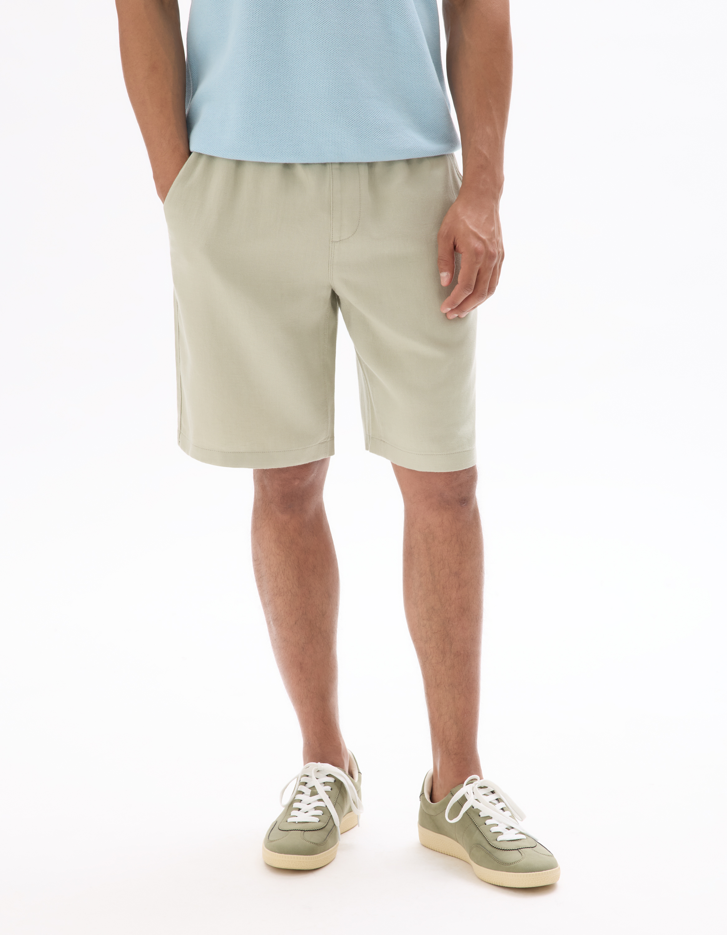 Bermuda TENCEL™ Lyocell et lin mélangé - camaieu - Modalova