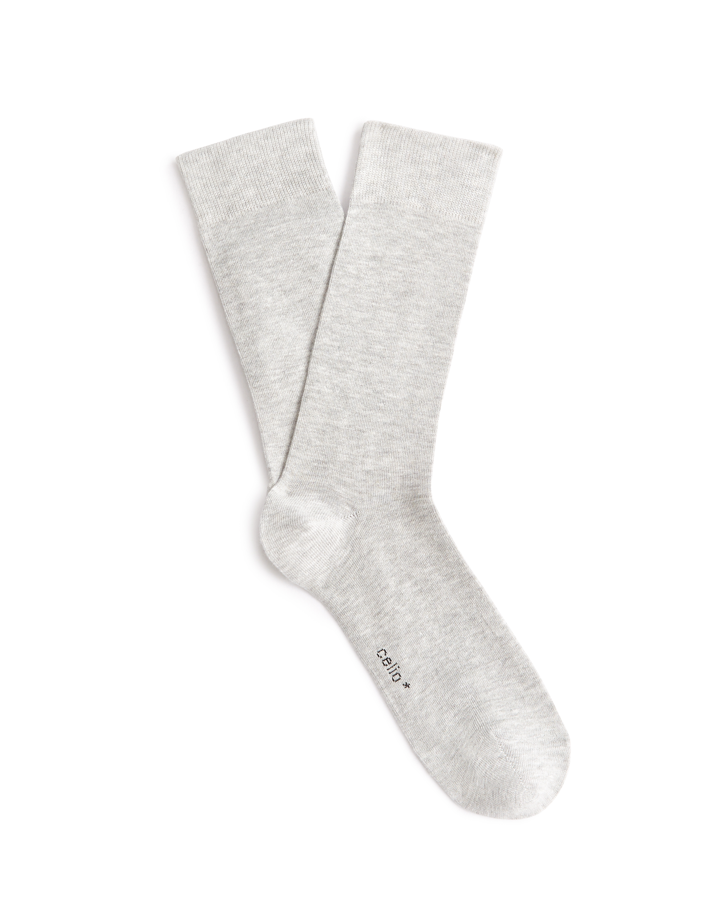 Chaussettes hautes coton - gris chiné