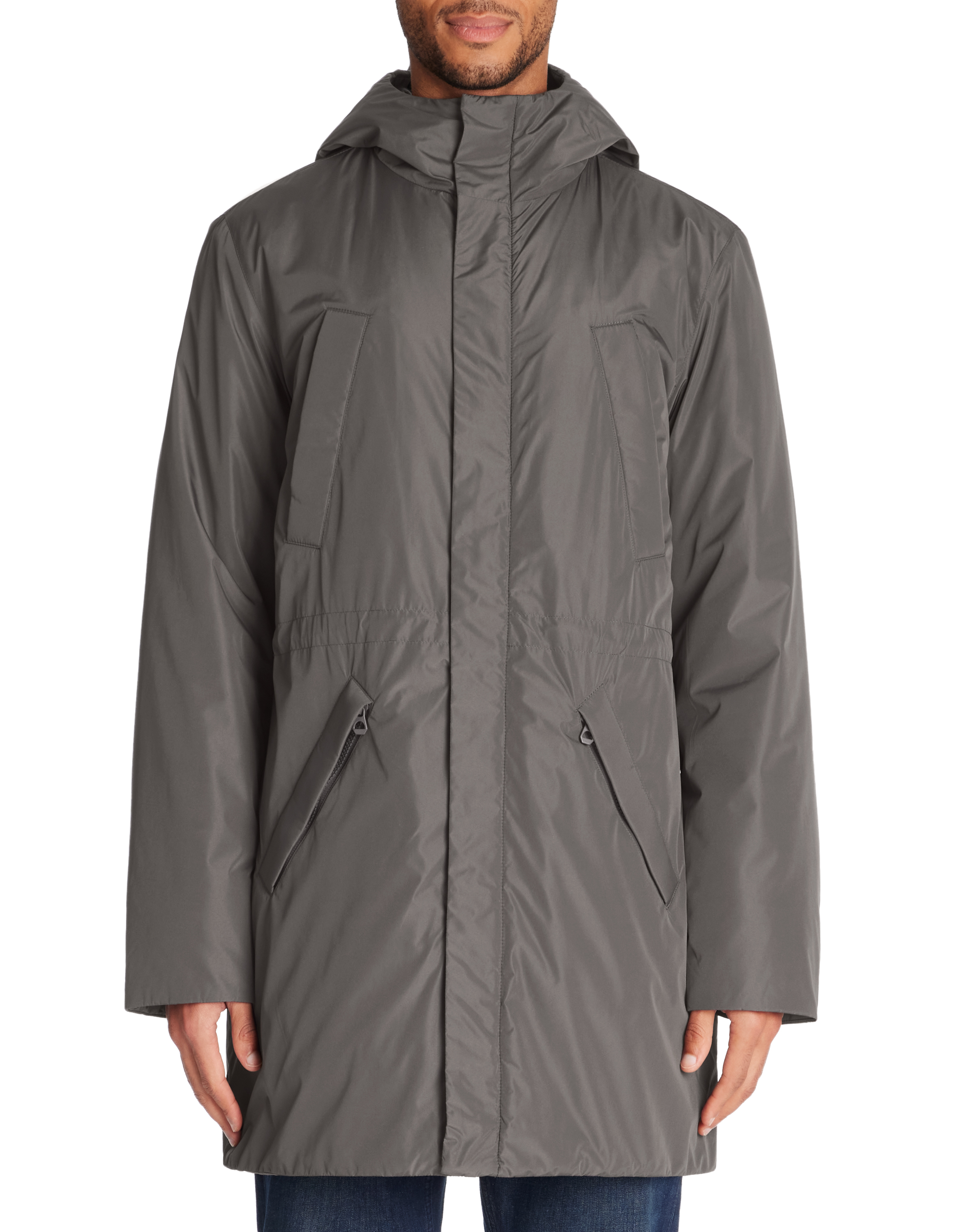 Parka longue à capuche - gris - camaieu - Modalova